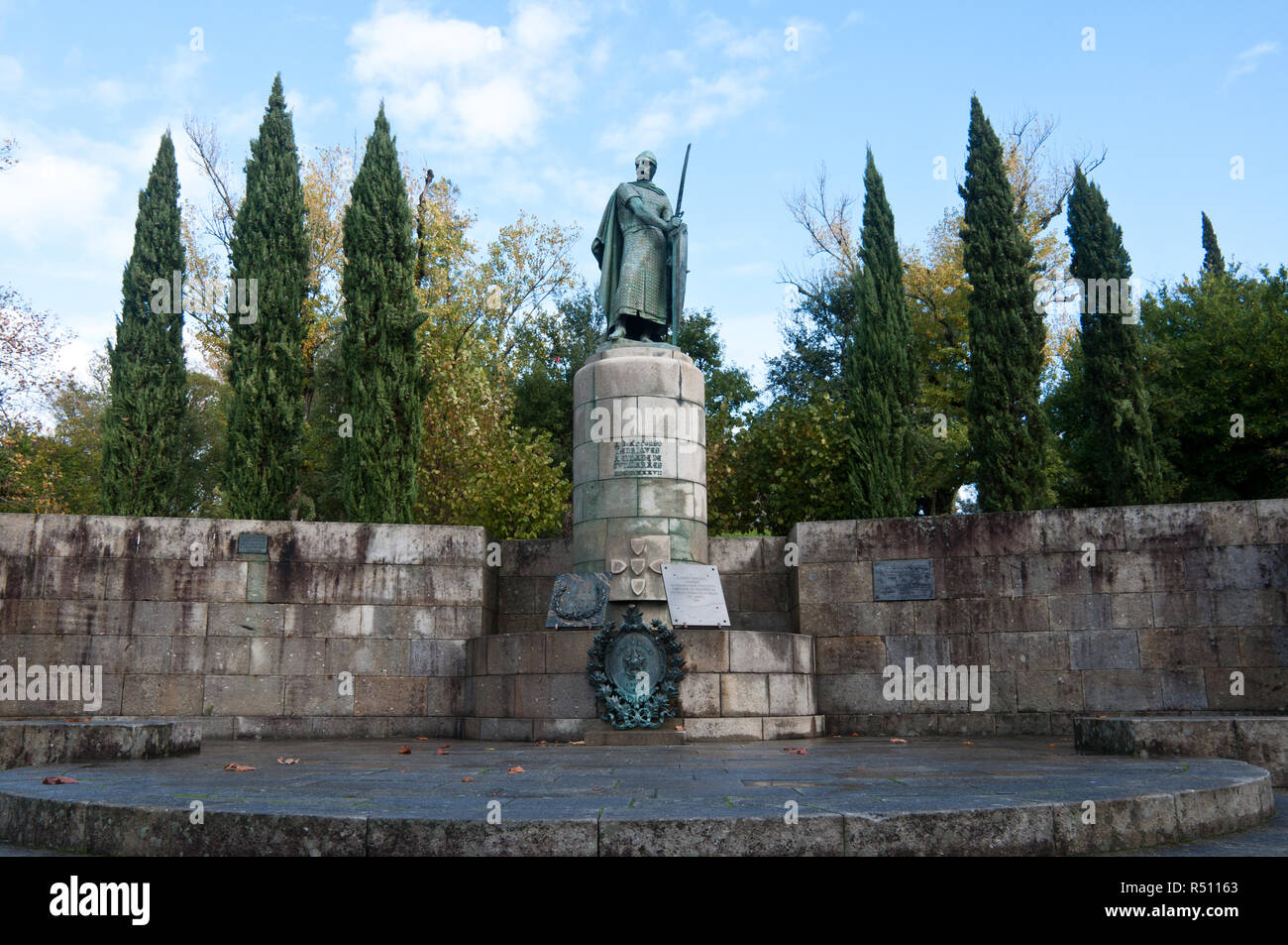 D. Afonso Henriques statua a Guimaraes, Portogallo Foto Stock