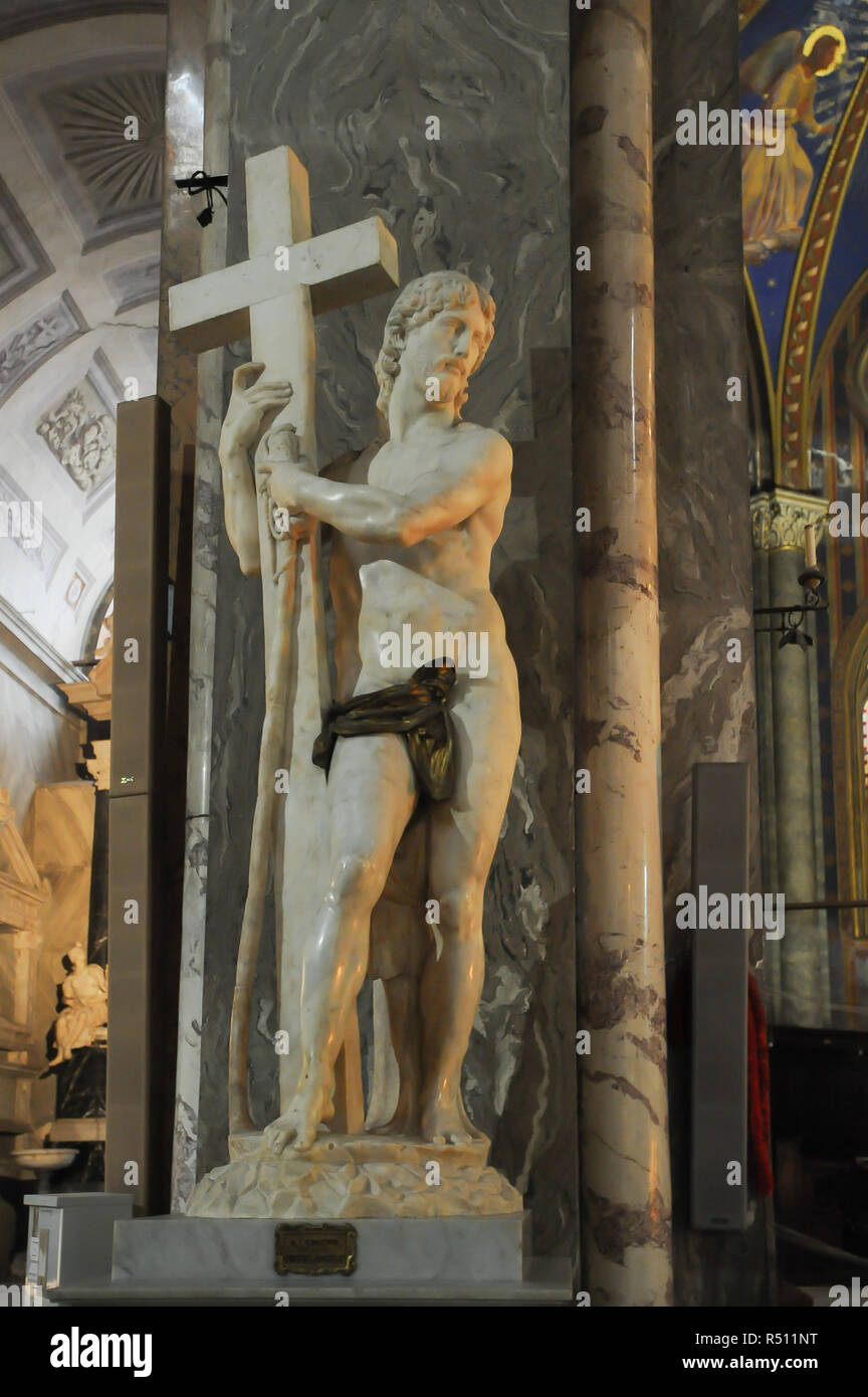 Renaissance statua del Cristo della Minerva (Cristo risorto) da Michelangelo nella Basilica gotica di Santa Maria sopra Minerva (Basilica di Saint Mary abov Foto Stock