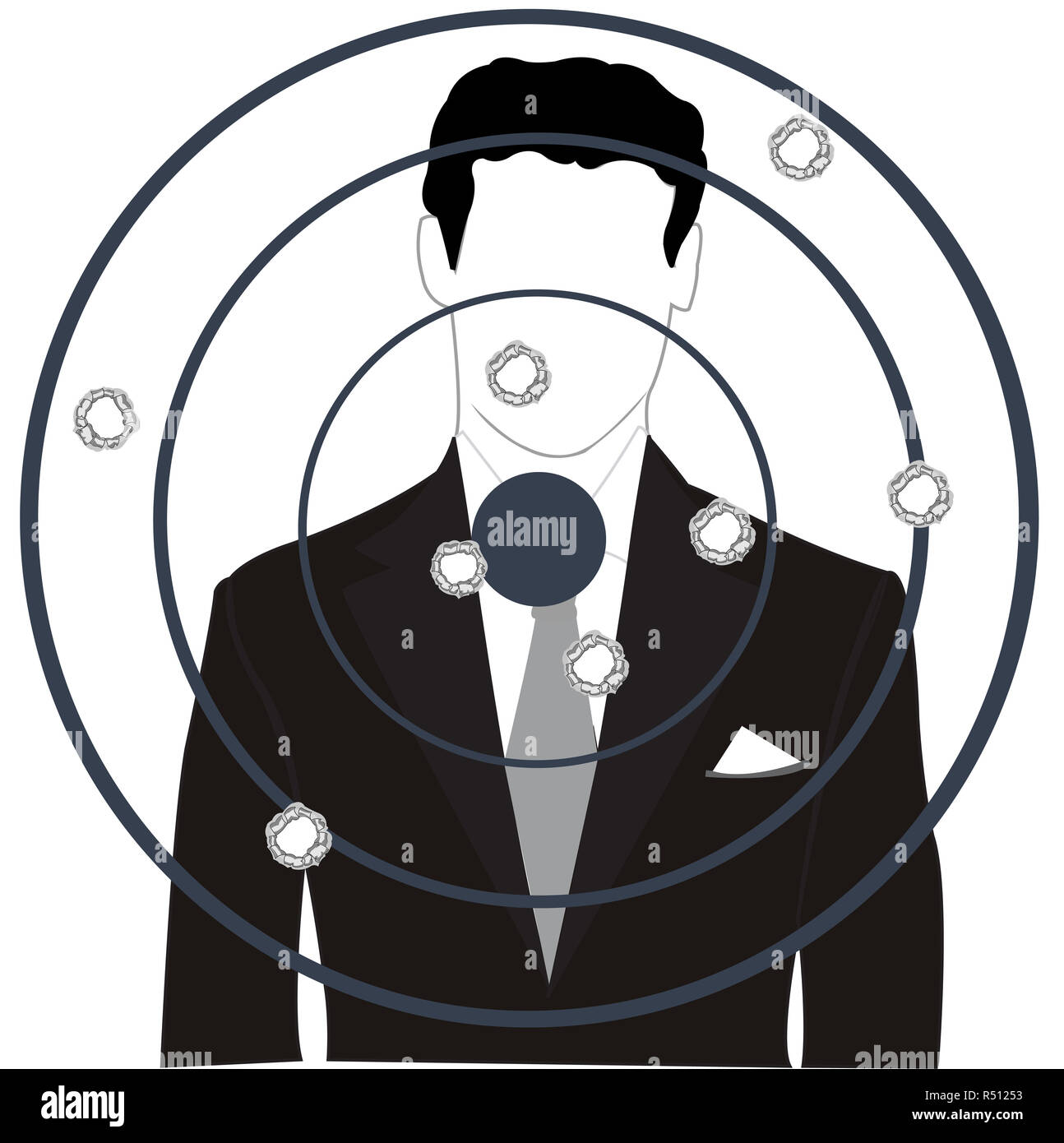 Persone su dartboard Foto Stock