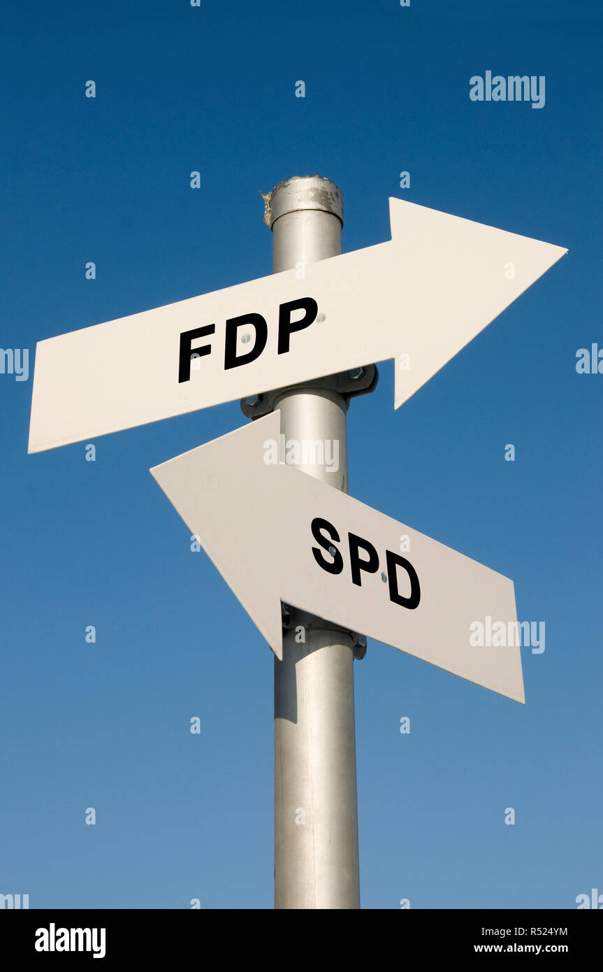 Spd - fdp - opposti - Foto di simbolo Foto Stock