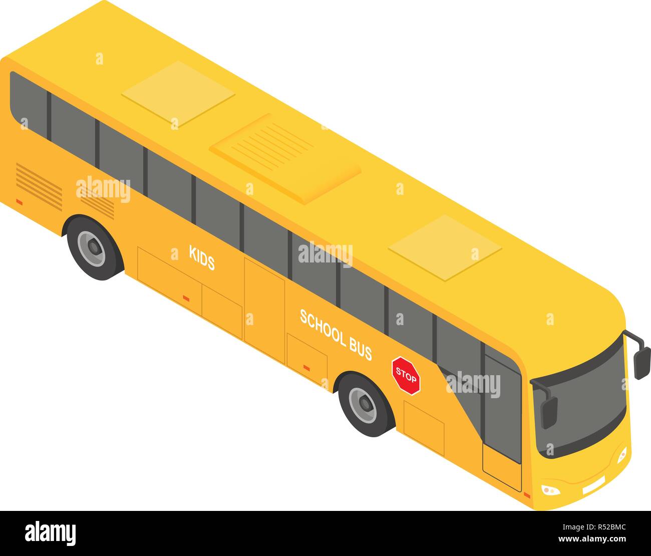 Europa scuola bus icona. Vista isometrica dell'Europa scuola bus icona vettoriali per il web design isolato su sfondo bianco Illustrazione Vettoriale