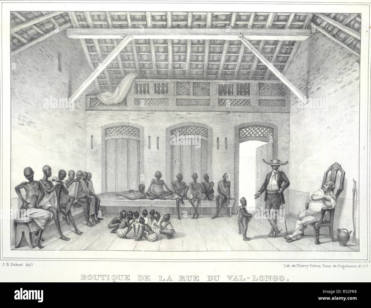 Gli schiavi in una stanza. Viaggio pittoresco et historique au BrÃ©sil,... Parigi, 1834-39. Fonte: 650.b.5, la piastra 23. Autore: DEBRET, JEAN-BAPTISTE. Debret, J. B. Foto Stock