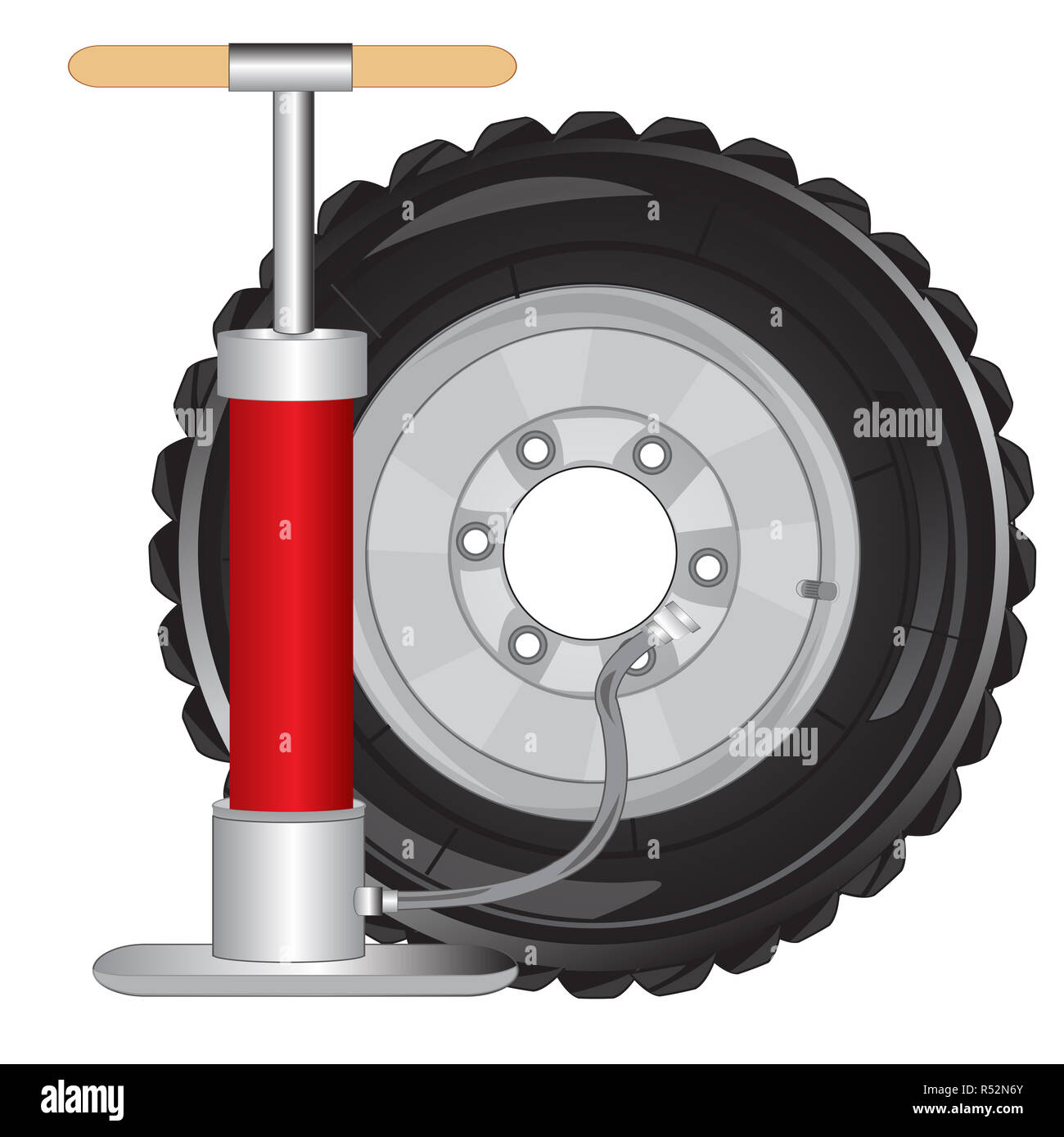 Ruota della macchina e la pompa Foto Stock