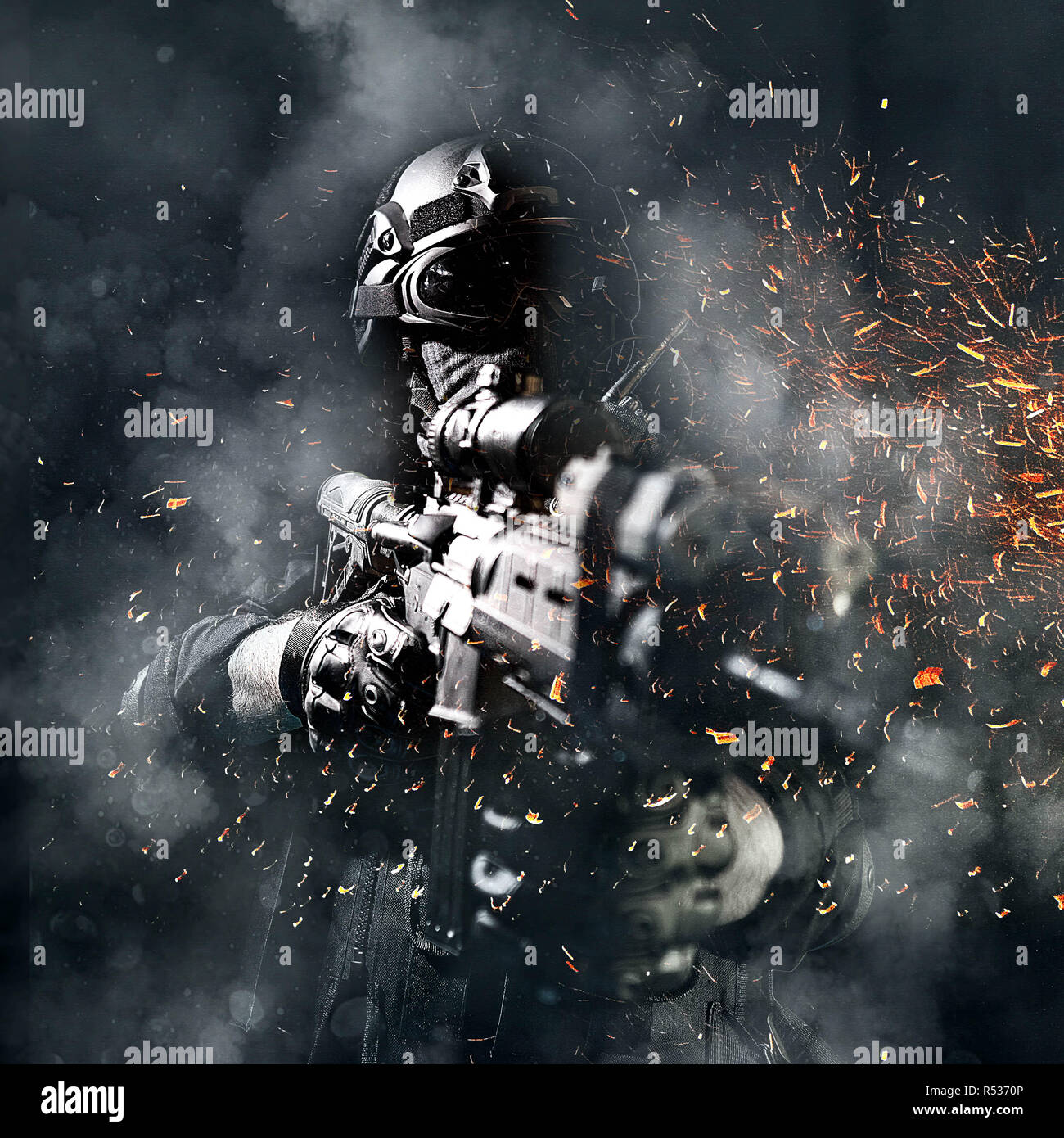 Le forze speciali di polizia militare, swat membro del team Foto Stock