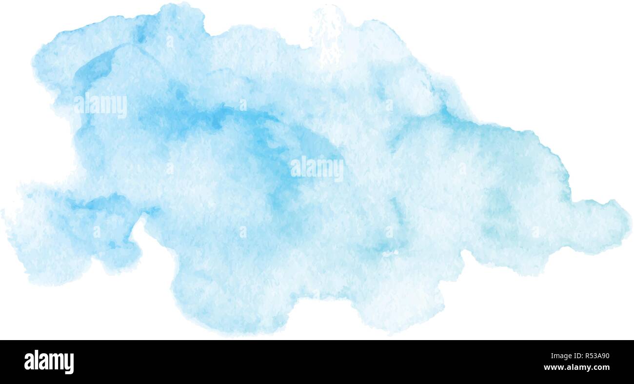 Dipinto a mano blu texture vettore isolato su uno sfondo bianco. Utilizzabile per biglietti d'auguri, inviti e altro ancora. Illustrazione Vettoriale