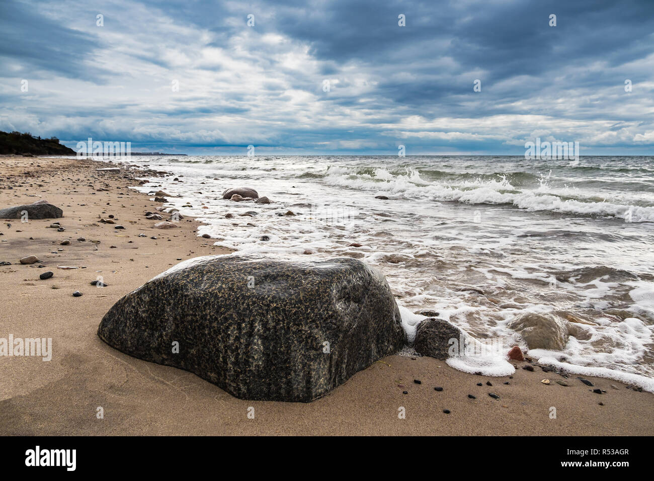 Pietre sulla costa del mar Baltico Foto Stock