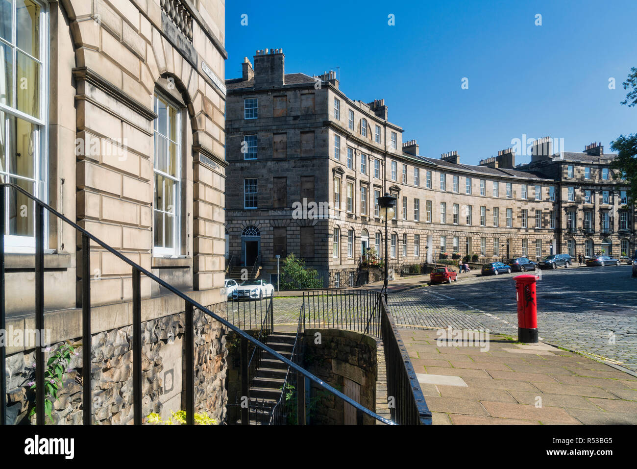 Nuovi edifici del Comune, architettura, case cittadine Georgiane, appartamenti, Edimburgo, Scozia, Regno Unito. Foto Stock