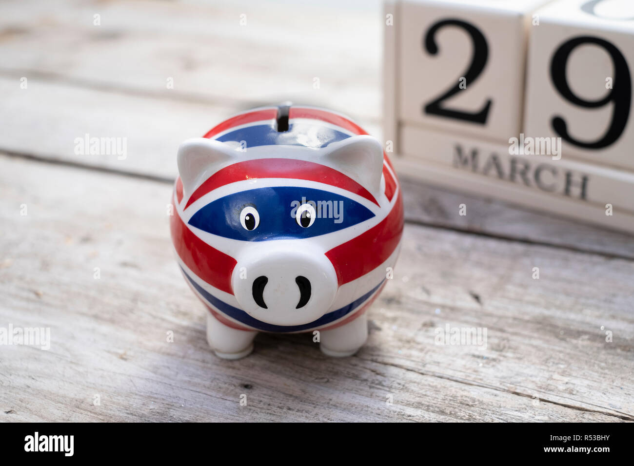 Concetto Brexit, l'economia del Regno Unito come un salvadanaio Foto Stock