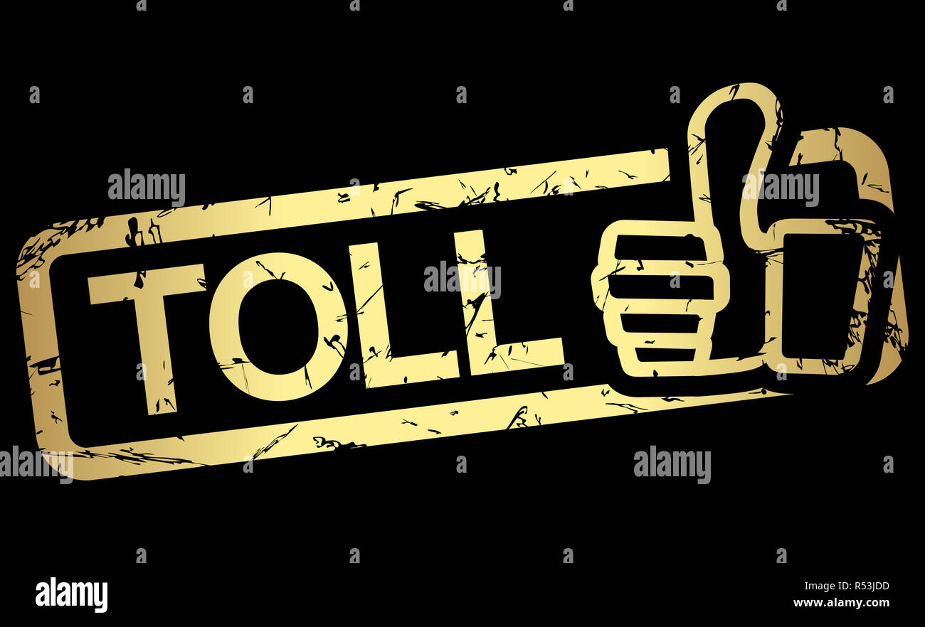 Timbro in oro con testo grande Foto Stock