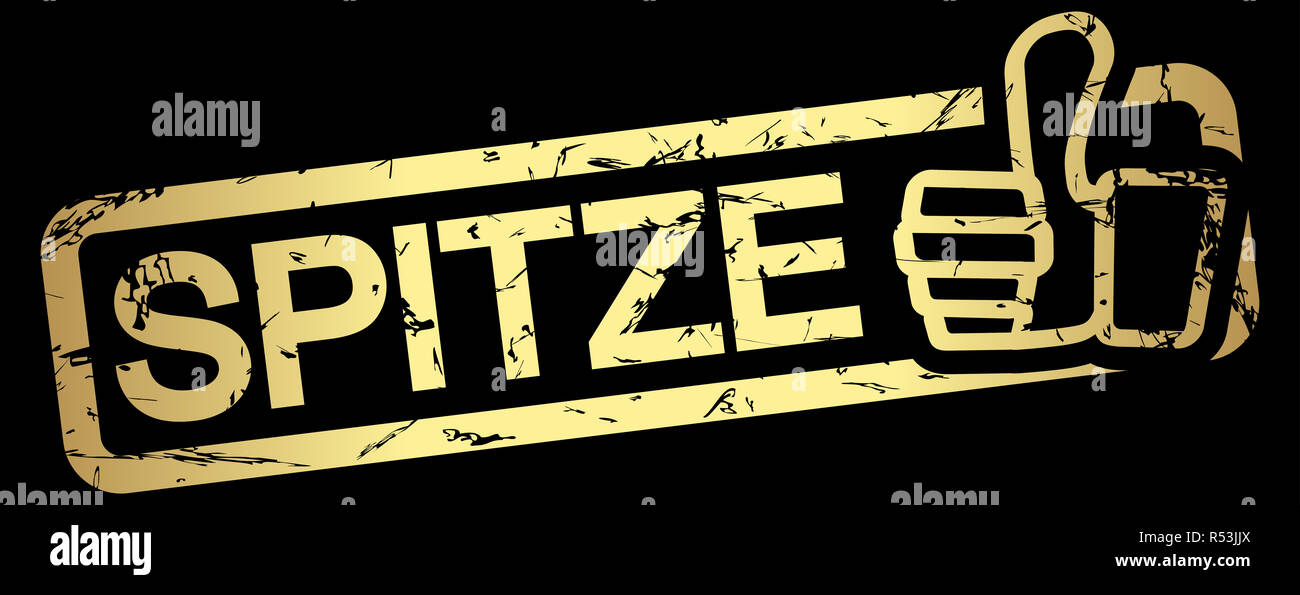 Timbro in oro con laccio di testo Foto Stock