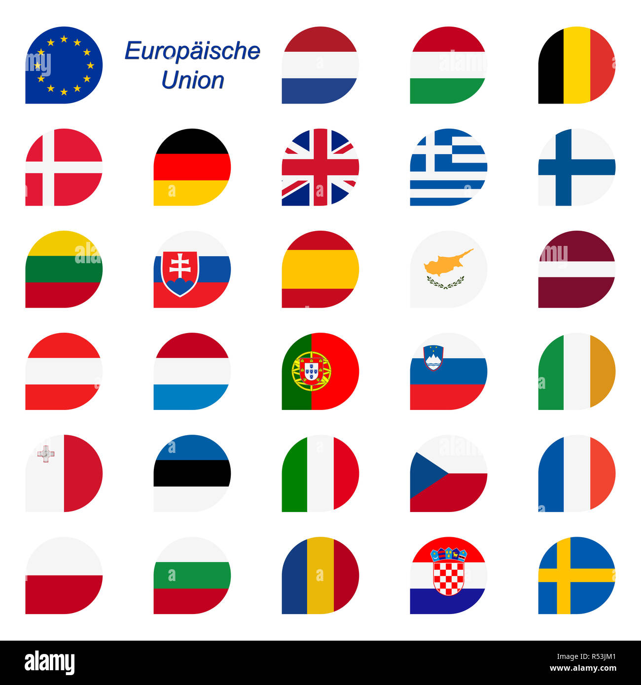 I colori degli stati membri dell'UE Foto Stock