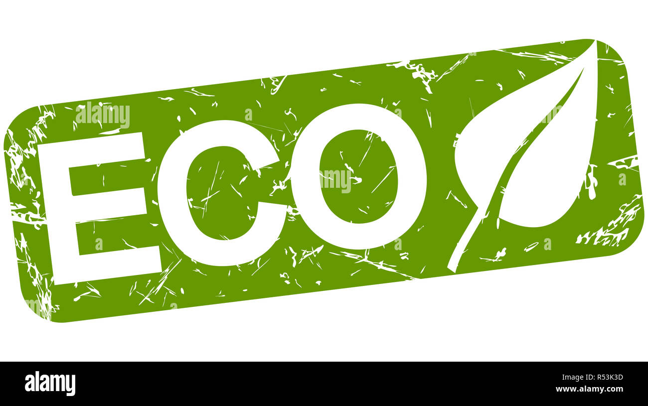 Timbro di colore verde con il testo eco Foto Stock