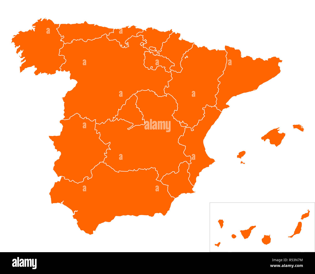 Mappa di Spagna Foto Stock