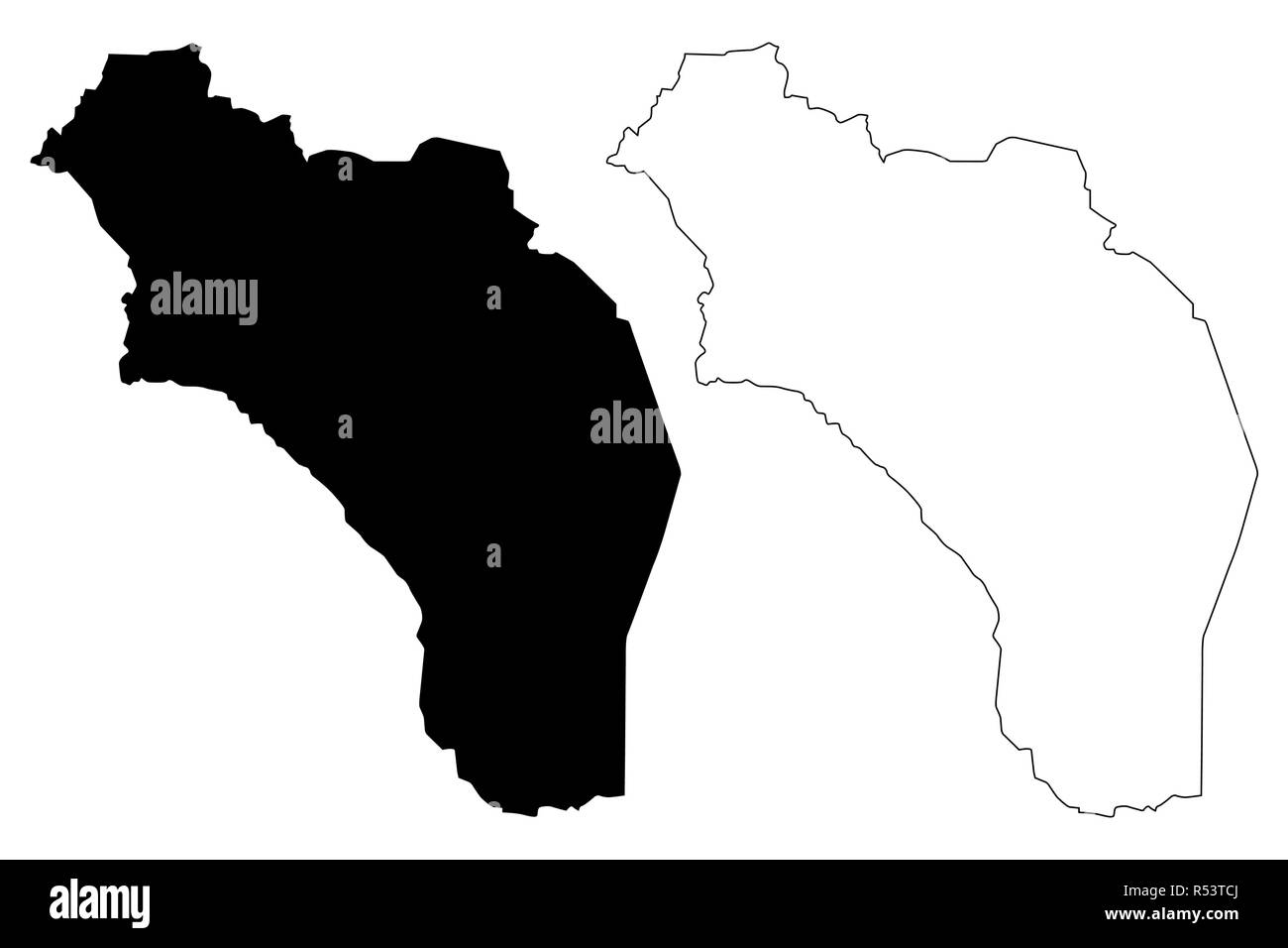 La Rioja (regione di Argentina, Repubblica argentina, Province dell'Argentina) mappa illustrazione vettoriale, scribble sketch La Rioja MAPPA DELLA PROVINCIA Illustrazione Vettoriale