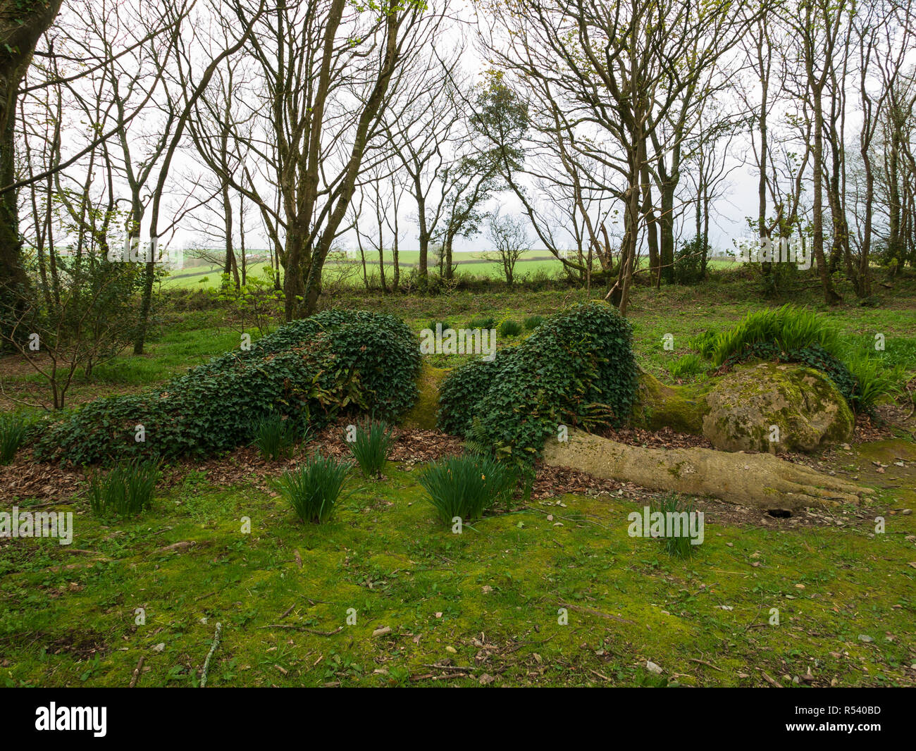 Il fango Schiava, il Lost Gardens of Heligan, St Austell, Cornwall, Inghilterra, Regno Unito. Foto Stock