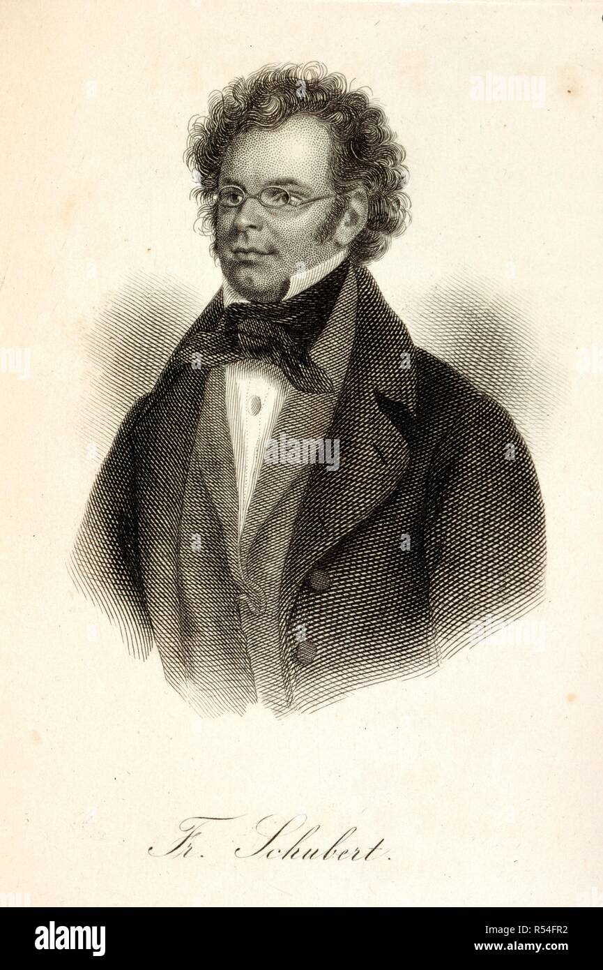 Franz Schubert. Componisten Die der neueren Zeit ... in Biographie. Vincent Cassel, 1854-57. Franz Peter Schubert (1797-1828). Il compositore austriaco. Ritratto. Immagine presa da Die Componisten der neueren Zeit in Biographien geschildert Mit ritratti. Originariamente pubblicato/prodotto in Cassel, 1854-57. . Fonte: Hirsch 2034,. Lingua: tedesco. Foto Stock