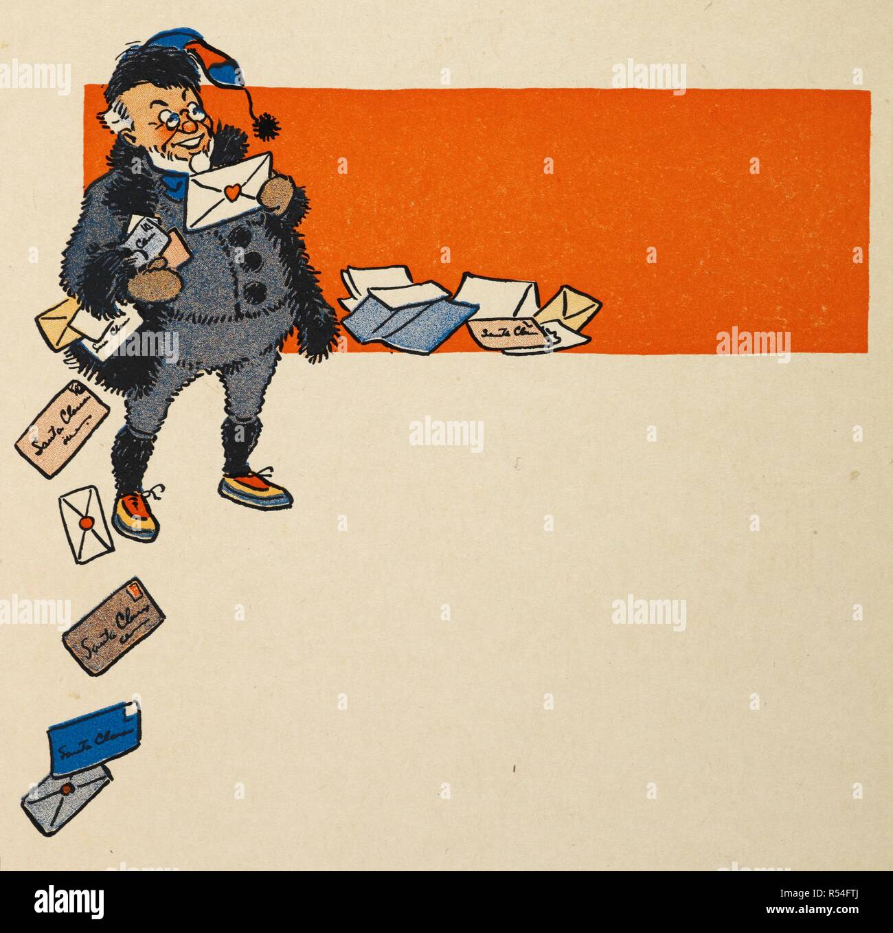 Un uomo vecchio (l'autore ?) leggendo le lettere indirizzate a Babbo Natale. [Una visita da San Nicola.] Denslow la notte prima di natale ... Realizzato in un libro e illustrato da W. W. Denslow, ecc. Londra : T. Fisher Unwin, 1902. Fonte: 12805.w.66. Lingua: Inglese. Autore: Leason, Percy Alexander. Moore, Clement Clarke. Foto Stock