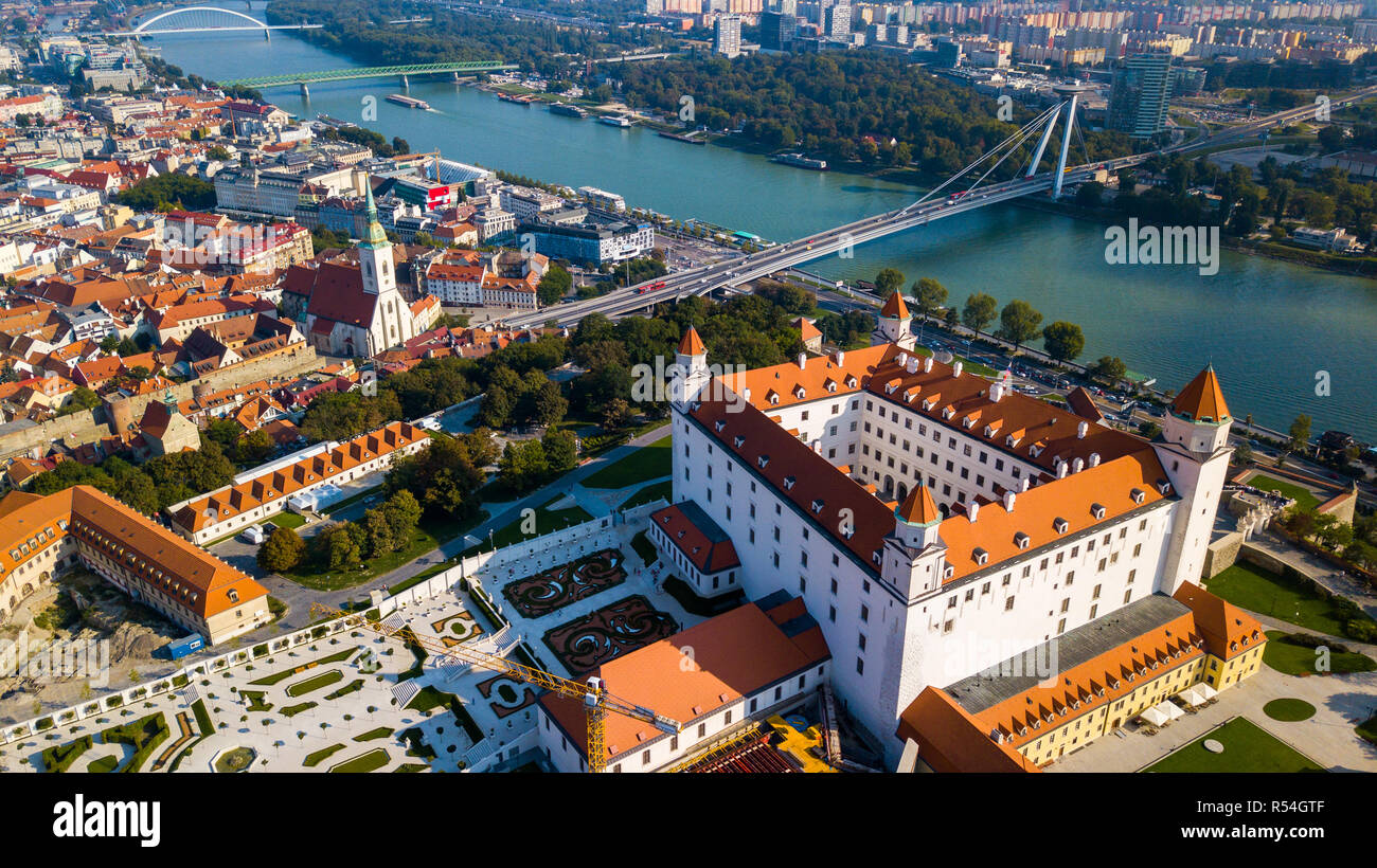 Il castello di Bratislava o Bratislavský hrad, Bratislava, Slovacchia Foto Stock