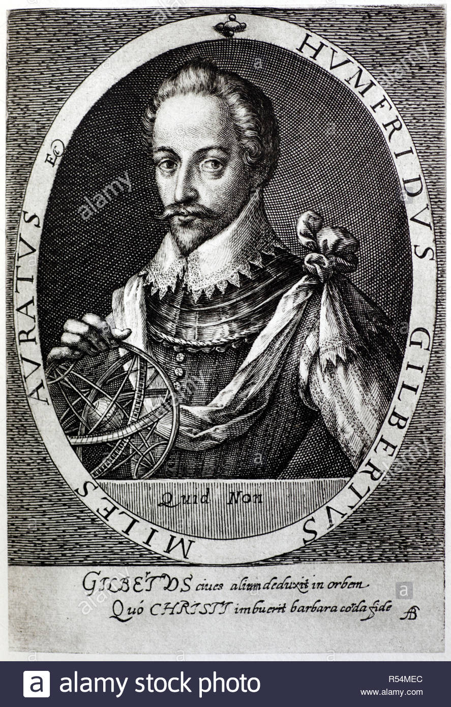Sir Humphrey Gilbert ritratto, 1539 - 1583, fu un avventuriero inglese, explorer, membro del parlamento e soldato che ha servito durante il regno della regina Elisabetta I e fu un pioniere dell'inglese impero coloniale in America del Nord, illustrazione da c1900 Foto Stock