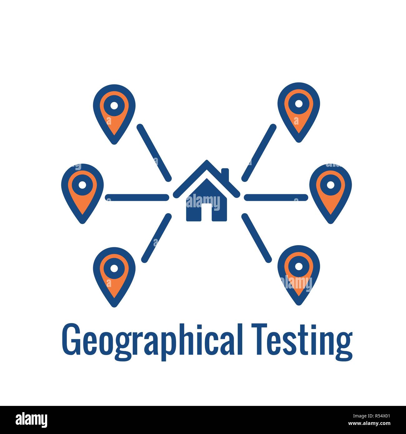 Posizione geo targeting con il posizionamento GPS e icona di geolocation Illustrazione Vettoriale