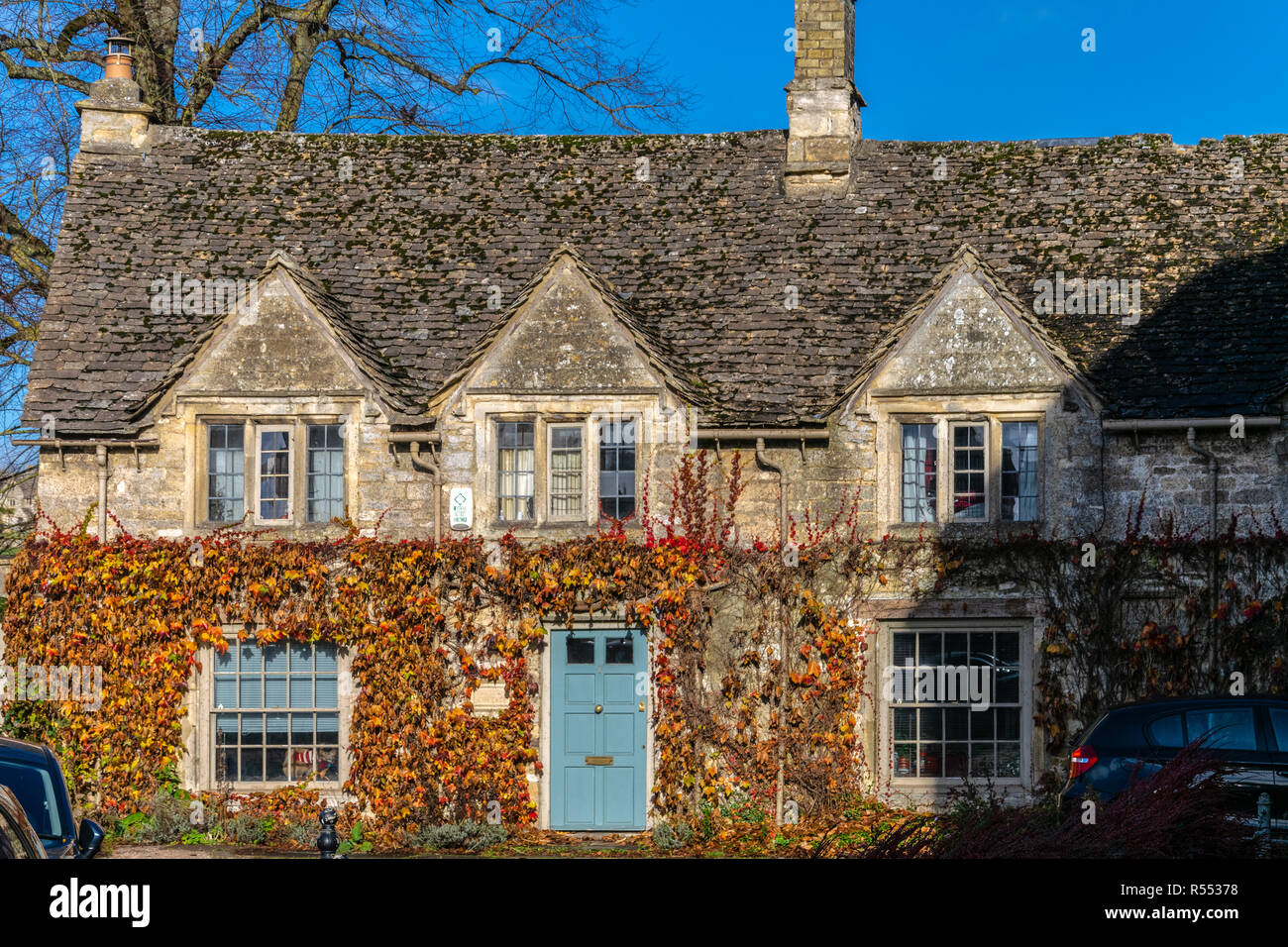 Una vista di Symon Wysdom's House, burford, Oxfordshire Foto Stock