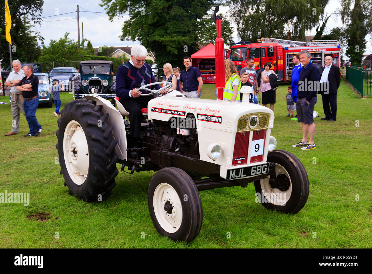 Vintage trattori David Brown a disputare mostrano Lincolnshire Foto Stock