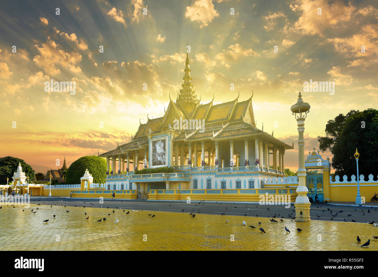 Phnom Penh famosa attrazione turistica point - Royal Palace complesso, Cambogia Foto Stock