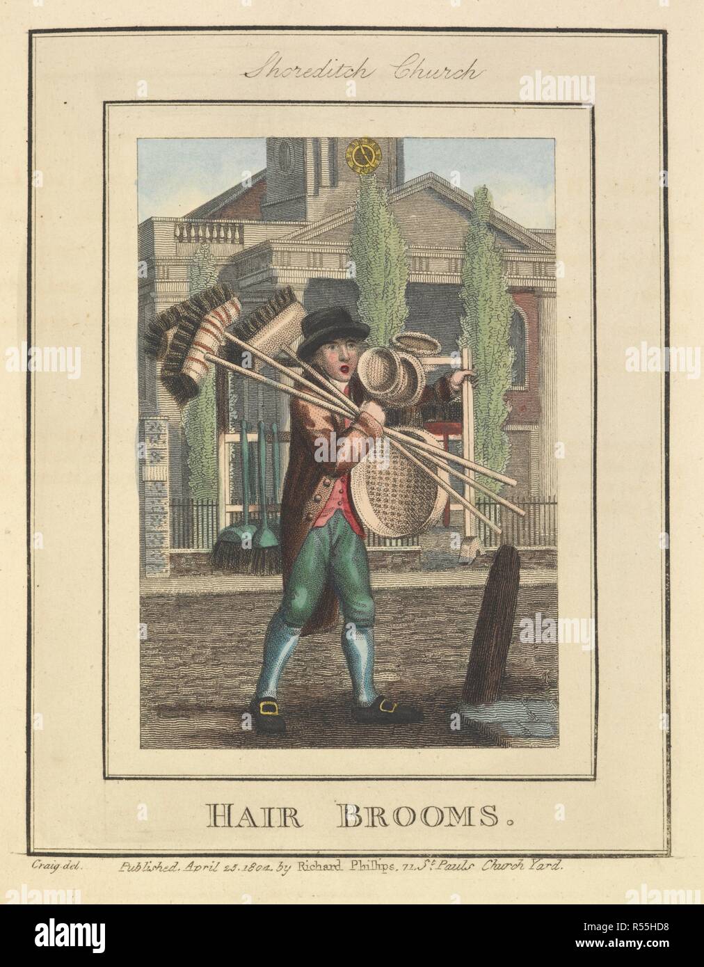 Capelli scope. Shoreditch chiesa. Moderno London; essendo la storia e lo stato attuale della metropoli britannica. Illustrato con numerose lastre di rame. [Da Richard Phillips.]. Londra : Richard Phillips, 1804. Fonte: 10349.h.13 alla piastra 13. Foto Stock