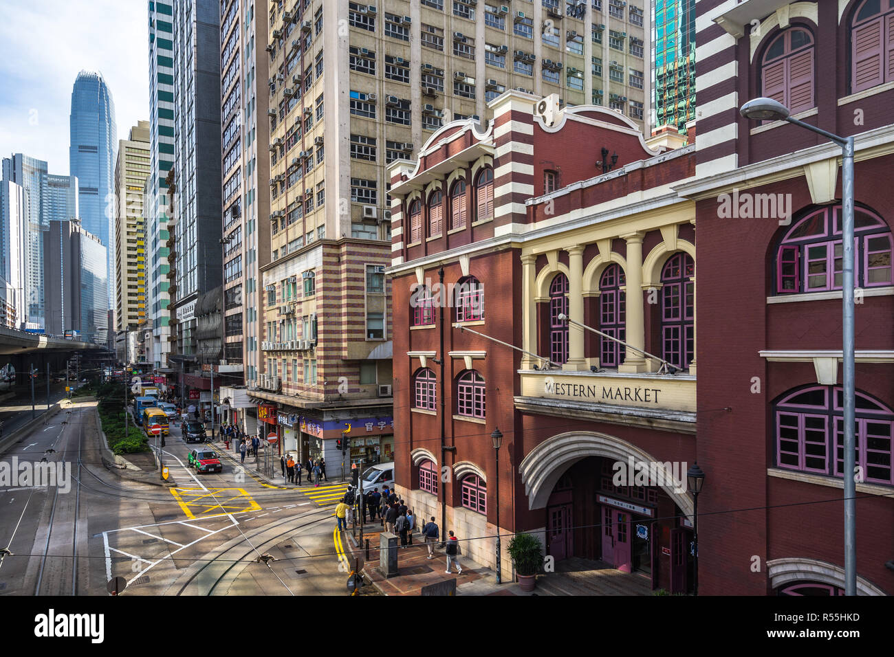 Mercato occidentale è uno dei la più antica costruzione in Hong Kong, costruita nel XIX secolo. Hong Kong, Sheung Wan, Gennaio 2018 Foto Stock