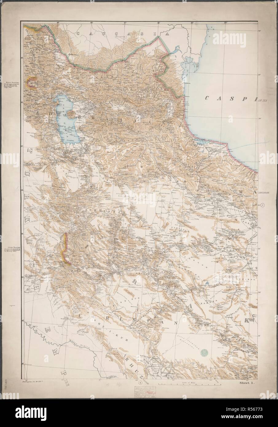 Una mappa di Persia. Mappa di Persia ... [Londra], 1891. Fonte: maps.50970.(41), il foglio 1. Lingua: Inglese. Foto Stock