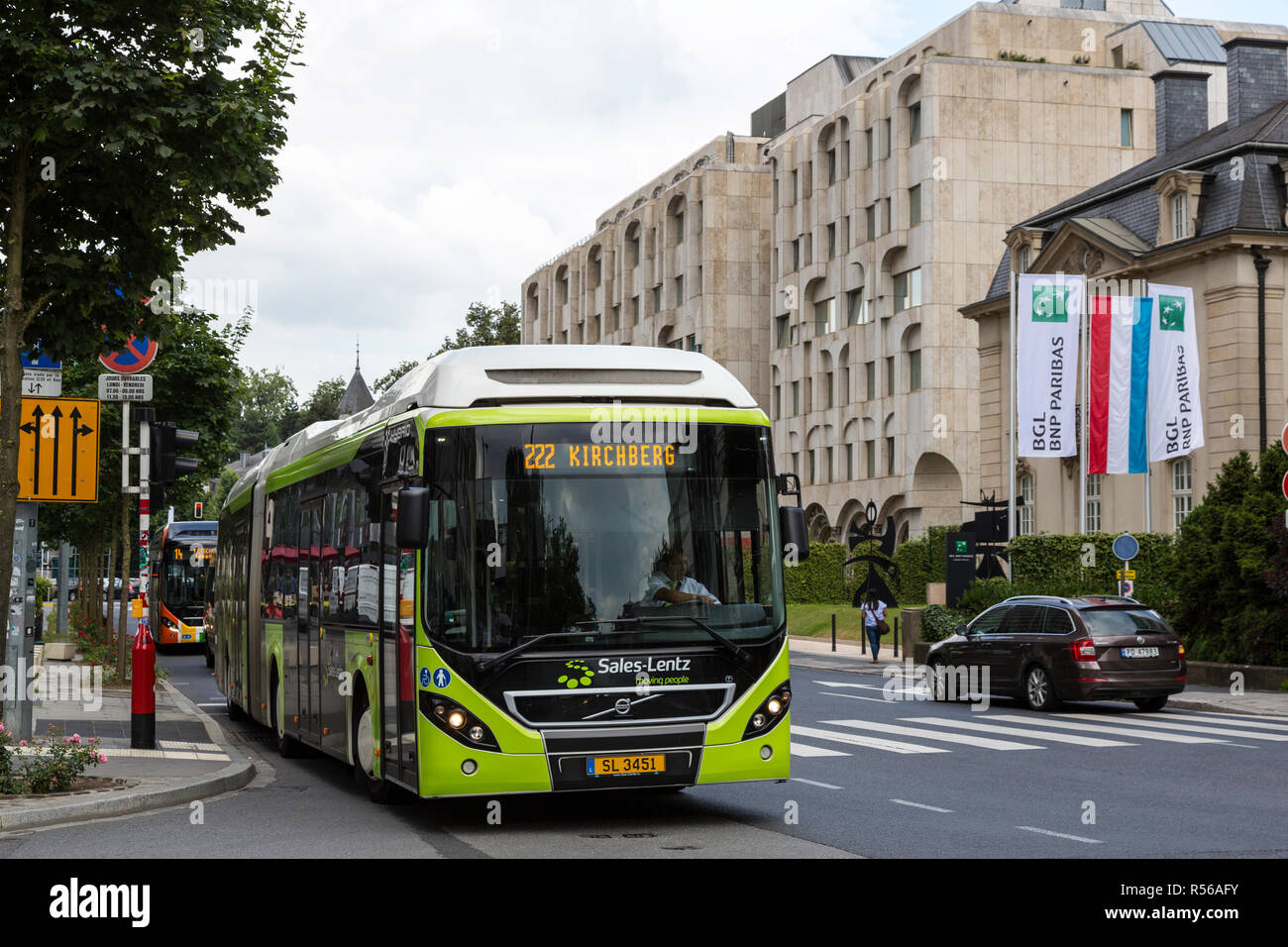 Città di Lussemburgo, Lussemburgo. City Bus sulla Grande Rue. Foto Stock
