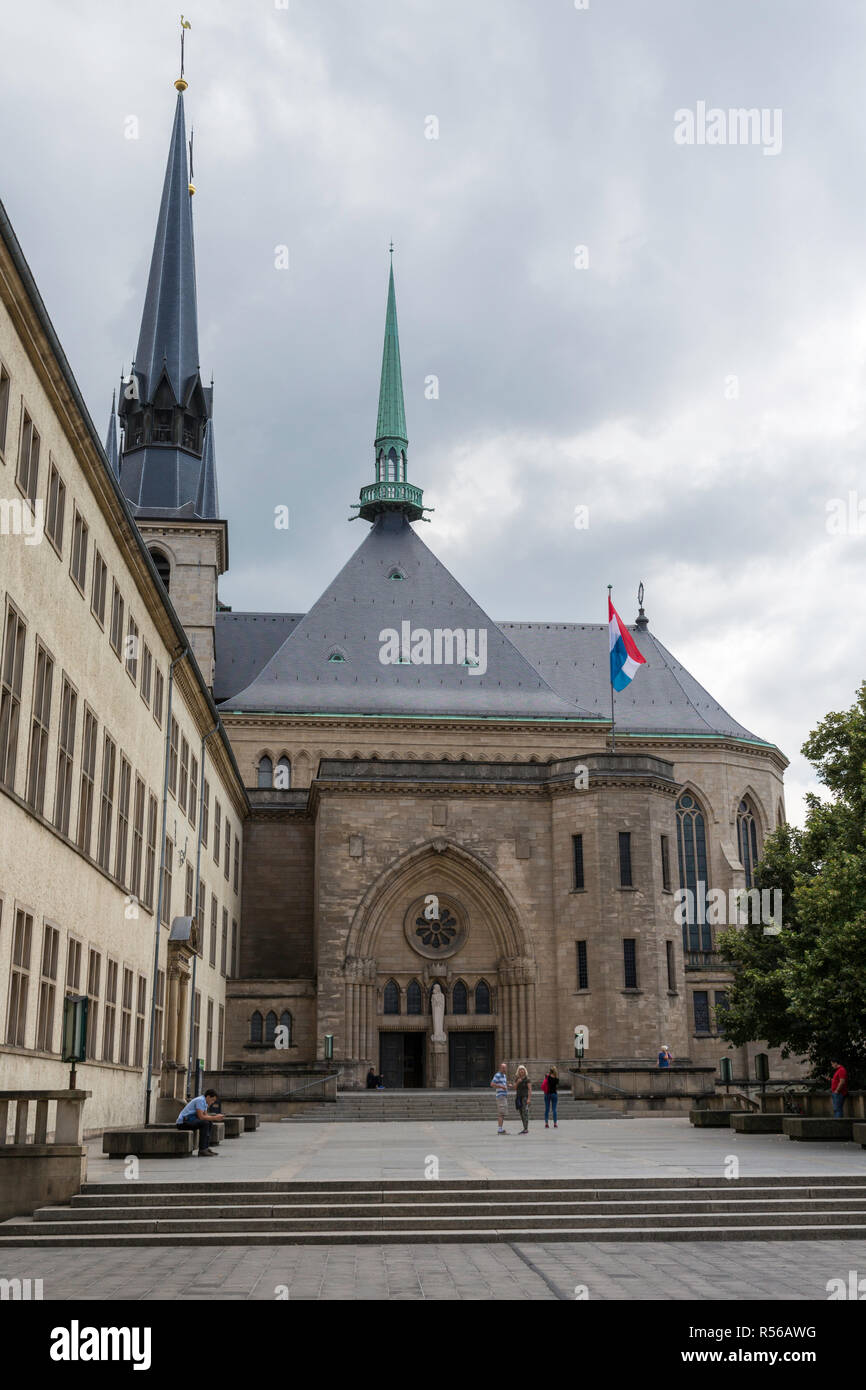 Città di Lussemburgo, Lussemburgo. Cattedrale di Notre Dame. Foto Stock