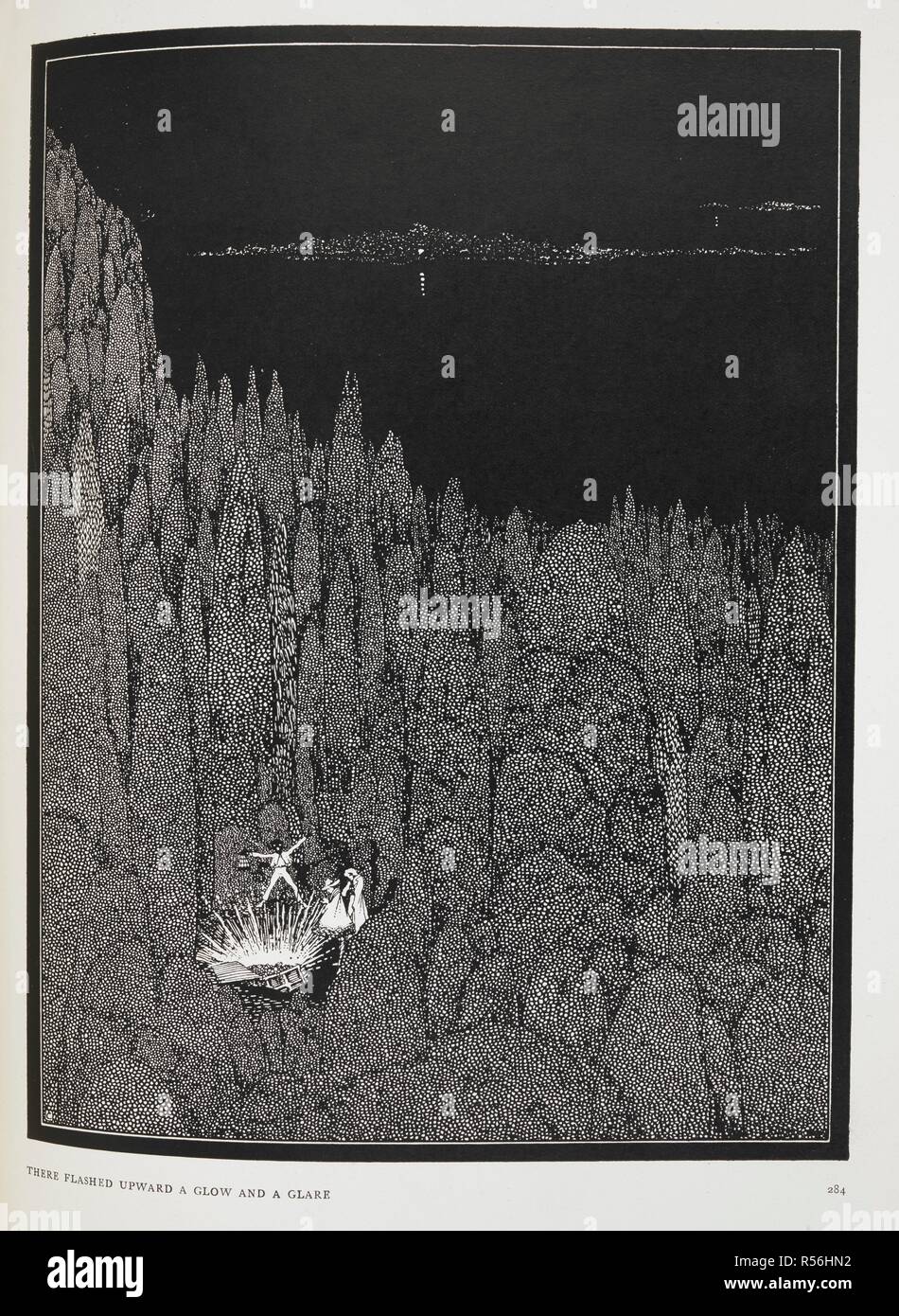 'Ci balenato verso l'alto un bagliore e bagliore.' illustrazione per il racconto breve "l'oro bug". Racconti di mistero e immaginazione ... Illustrato da Harry Clarke. Londra : G. G. Harrap ; New York : Brentano, [1923]. Fonte: 12703.i.44 pagina 284. Foto Stock