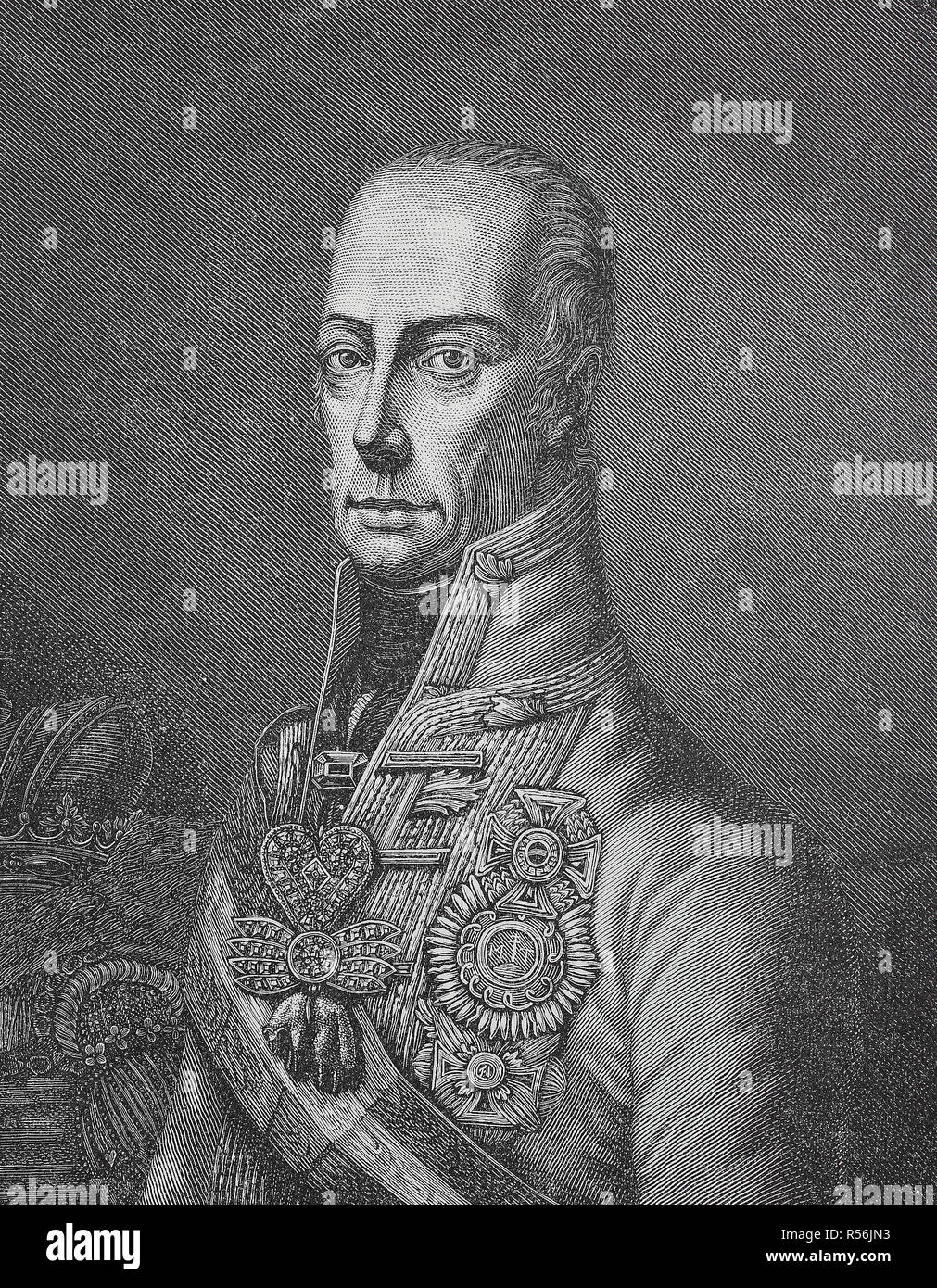 Franz Joseph Karl, nato il 12 febbraio 1768, la morte il 2 marzo 1835, Franz II, Imperatore del Sacro Romano Impero di Nazione Tedesca Foto Stock