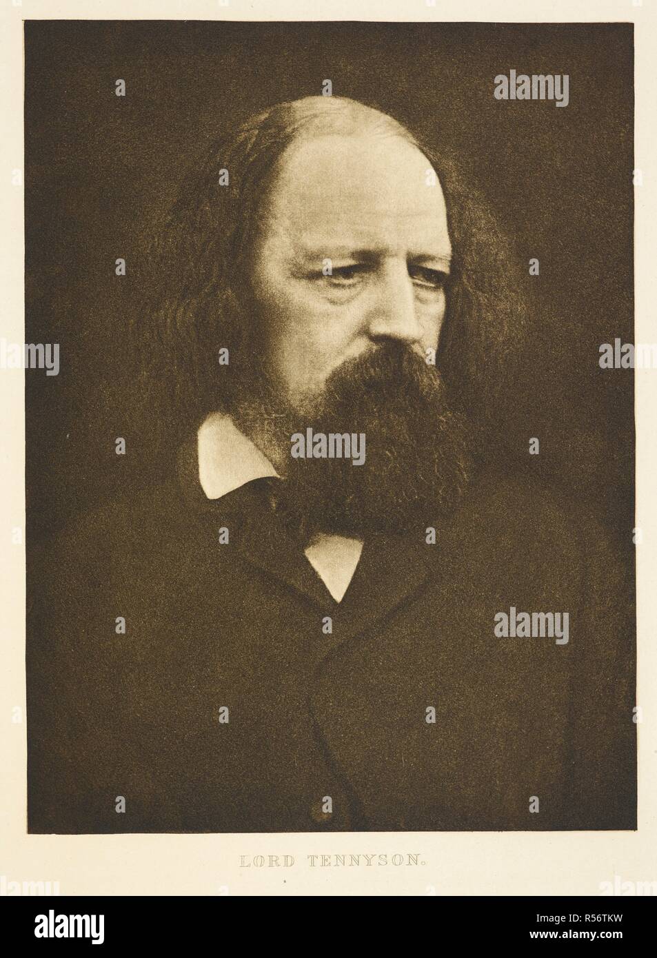 "Signore Tennyson. " Ritratto di Alfred Tennyson, primo Baron Tennyson, FRS (6 Agosto 1809 â€" 6 ottobre 1892). Poeta inglese. Sun artisti. Serie originale. Edito da W. A. Boord. [Riproduzioni di fotografie, con il testo descrittivo.]. Londra : Kegan Paul & Co., 1889-91. Fonte: 1757.b.14. Autore: Cameron Julia Margaret. Foto Stock