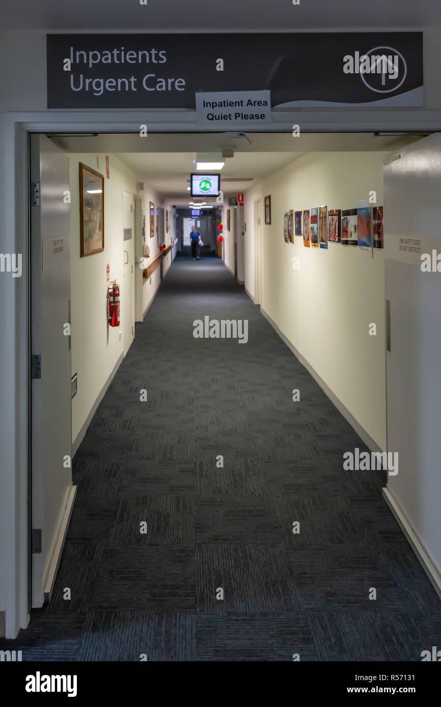 Kilmore & District Hospital hallway segni Foto Stock
