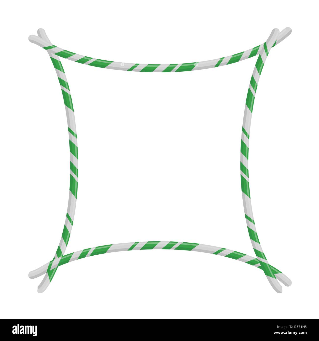 Candy Cane bordo del frame. Vector design natale isolato su sfondo bianco Illustrazione Vettoriale