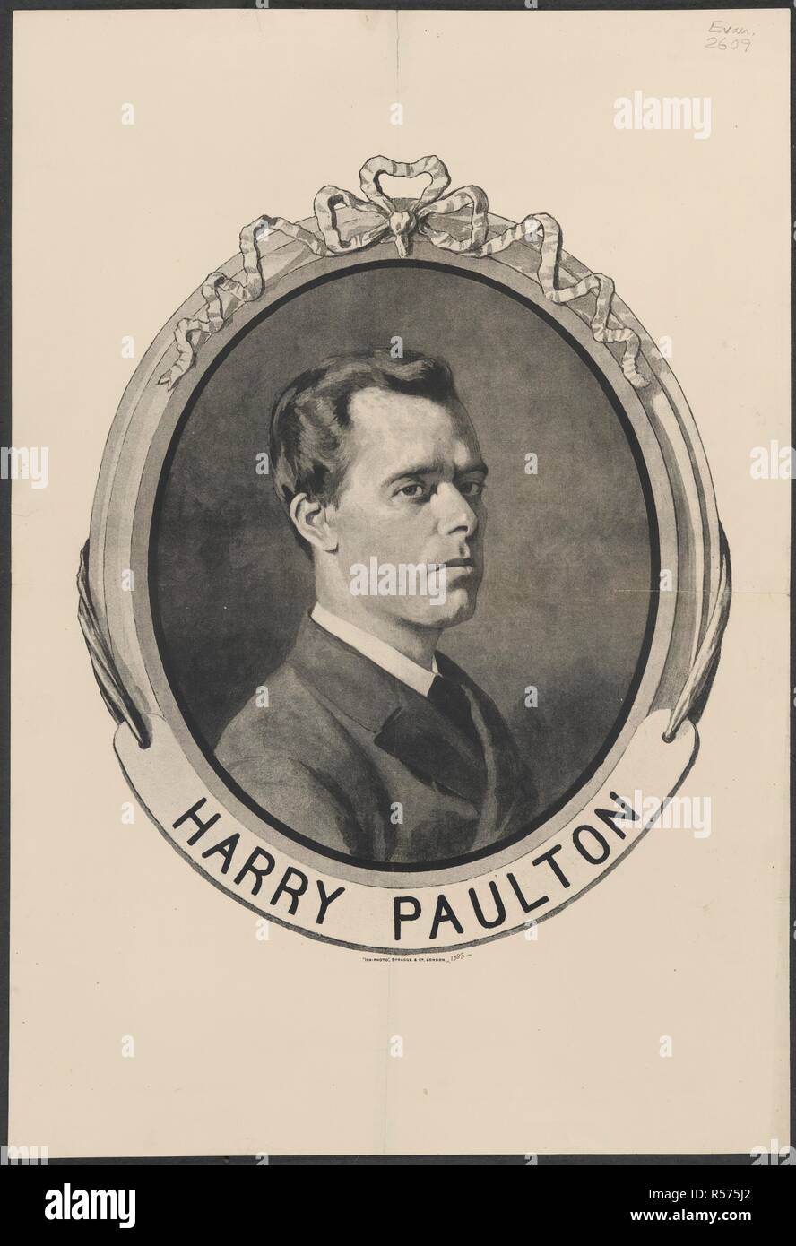 Harry Paulton. Una collezione di opuscoli da locandine, e la miscella. Londra, 1800 - 1895. Harry Paulton (1842-1917). Attore e drammaturgo. Ritratto. Immagine presa da una raccolta di opuscoli da locandine e stampati vari in materia di intrattenimento in stile vittoriano e la vita di tutti i giorni. Originariamente pubblicato/prodotto in London, 1800 - 1895. . Fonte: Evan.2609,. Lingua: Inglese. Foto Stock