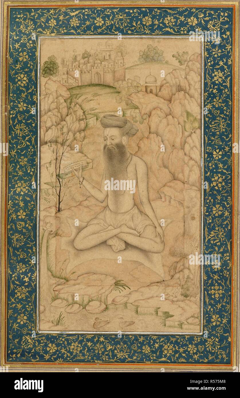 Un asceta indù. Dara Shikoh. 1630 -1640. Fonte: Add.o.3129, f.11v. Autore: ANON. Foto Stock