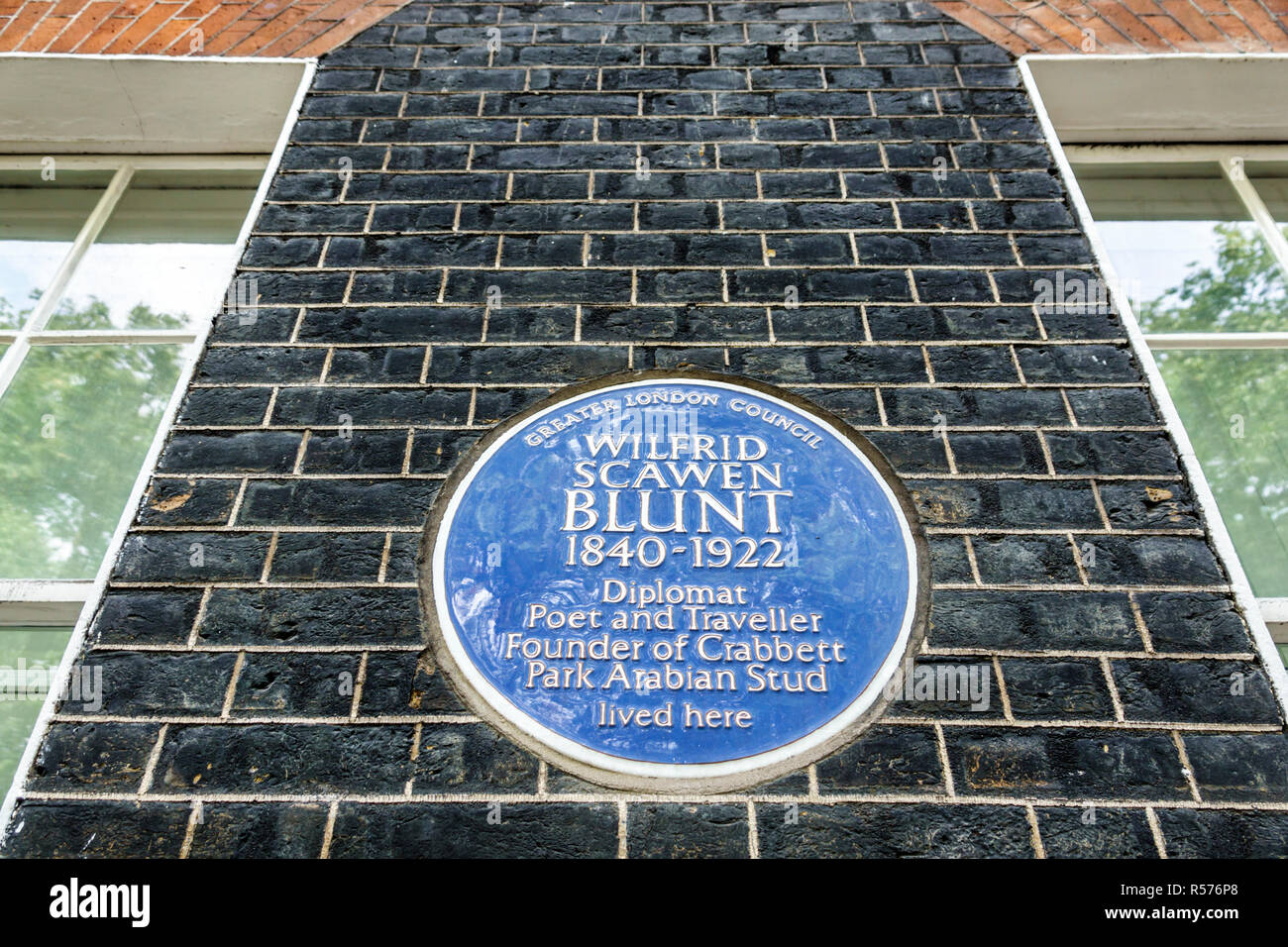 Londra Inghilterra,Regno Unito,Westminster,Wilfrid Scawen Blunt blue Plaque,designazione storica,Regno Unito GB Inglese Europa,UK180828099 Foto Stock