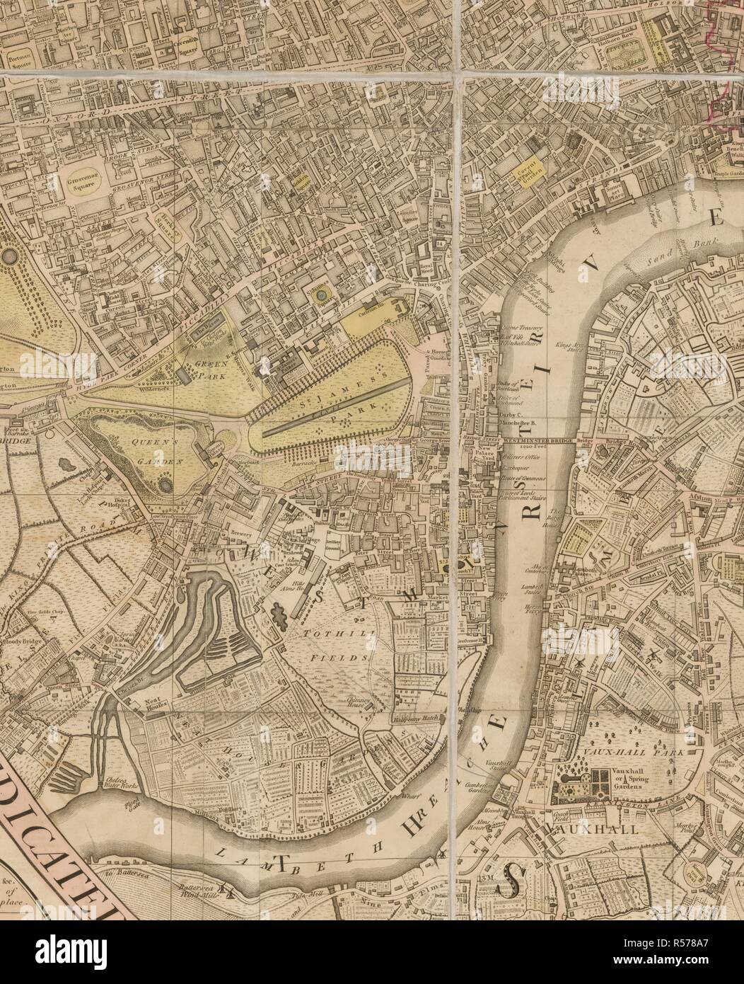 Londra. [Bowles il nuovo piano di Londra, Westminster e il Sout. Londra : Bowles & Carver, 1806. La sezione di una mappa di Londra. Immagine presa da [Bowles il nuovo piano di Londra, Westminster e la Southwark, con i loro dintorni nella misura di tre miglia round San Paolo scala di un miglio[ = 160 mm]].. Originariamente pubblicato/prodotto a Londra : Bowles & Carver, 1806. . Fonte: maps.3480.(255). Lingua: Inglese. Foto Stock