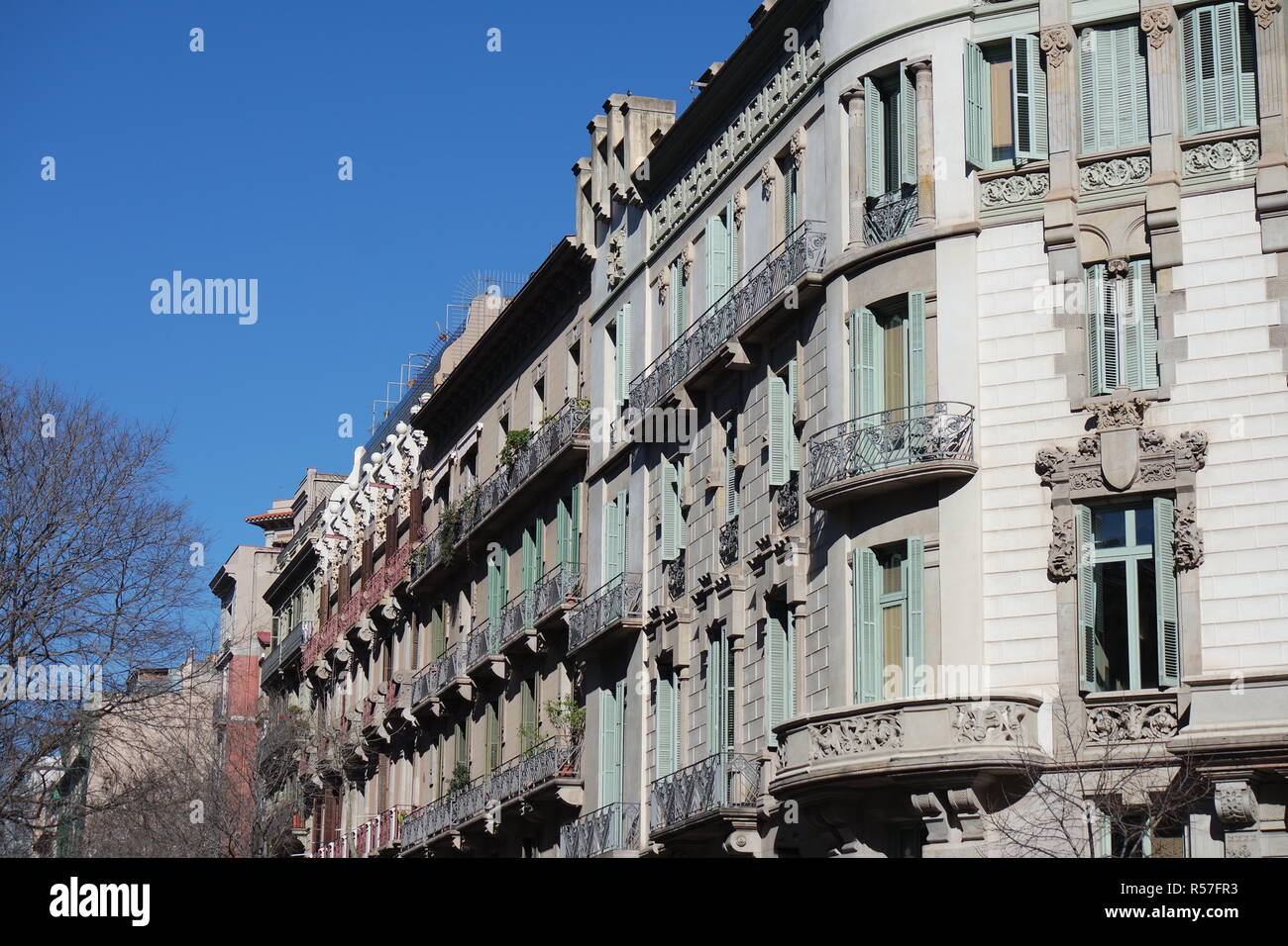 Architettura storica in Barcellona Foto Stock