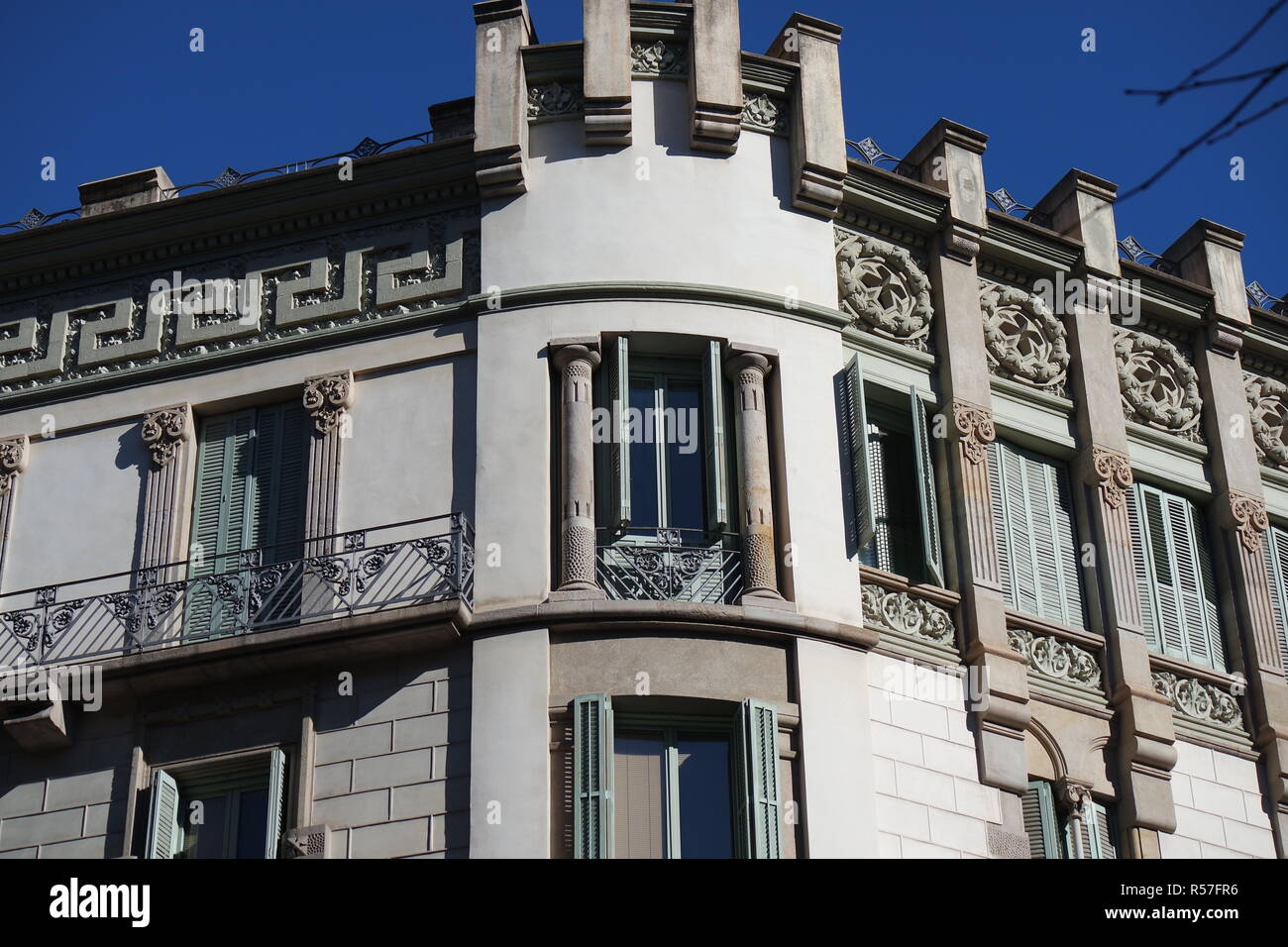 Arrotondate angolo casa,Barcelona Foto Stock