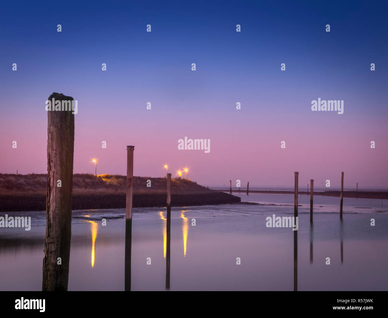 Atmosfera serale presso la marina di bensersiel Foto Stock
