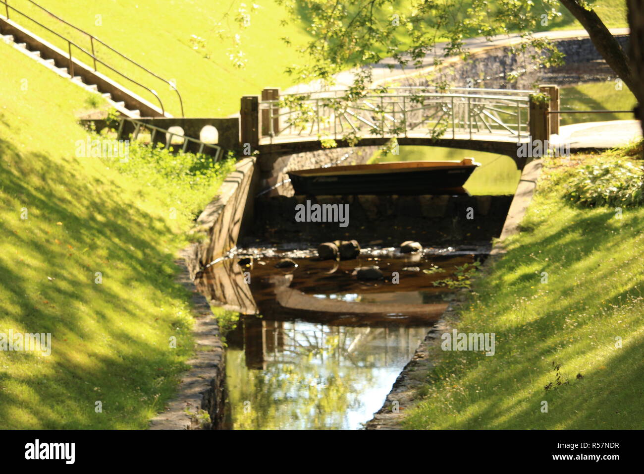 Petit Pont sur ruisseaux delle nazioni unite Foto Stock