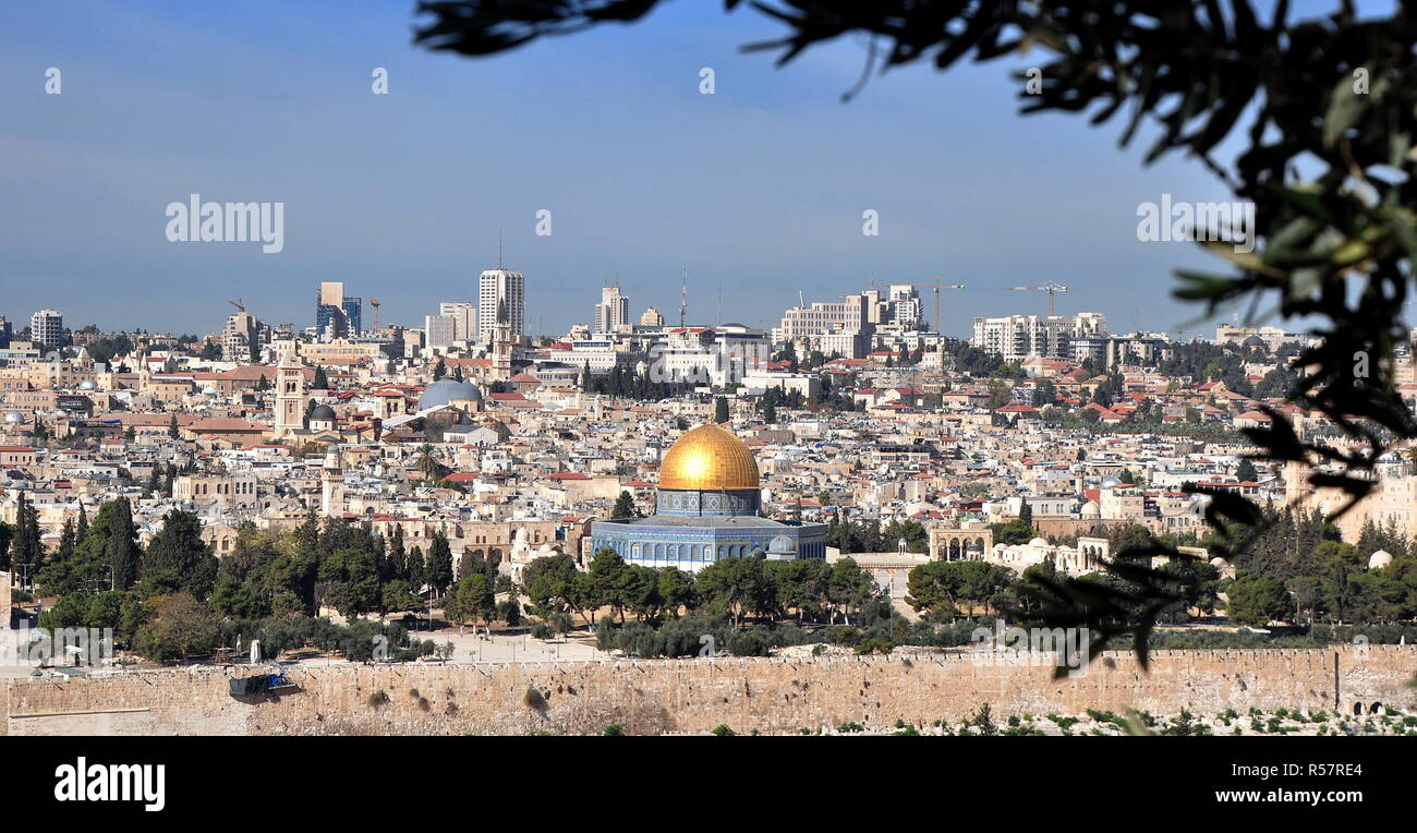 Vista del centro storico della città di Gerusalemme Foto Stock