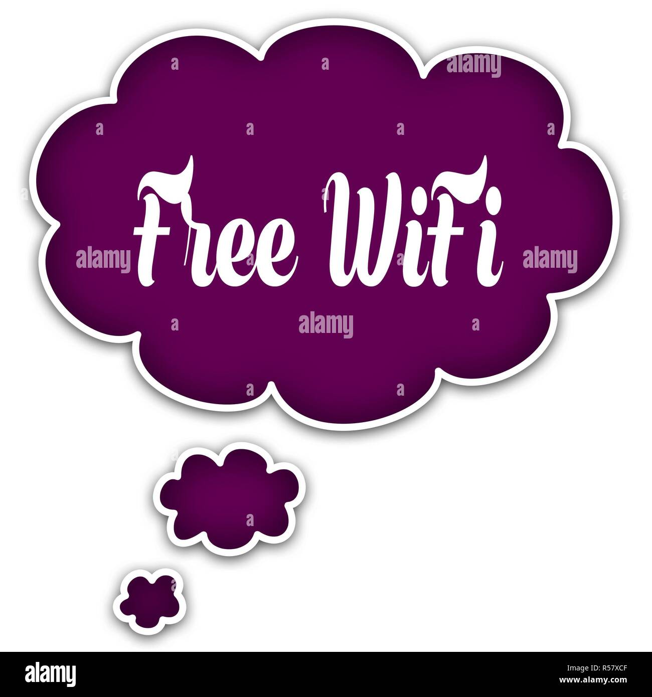 Connessione WIFI gratuita sul pensiero di magenta cloud. Foto Stock