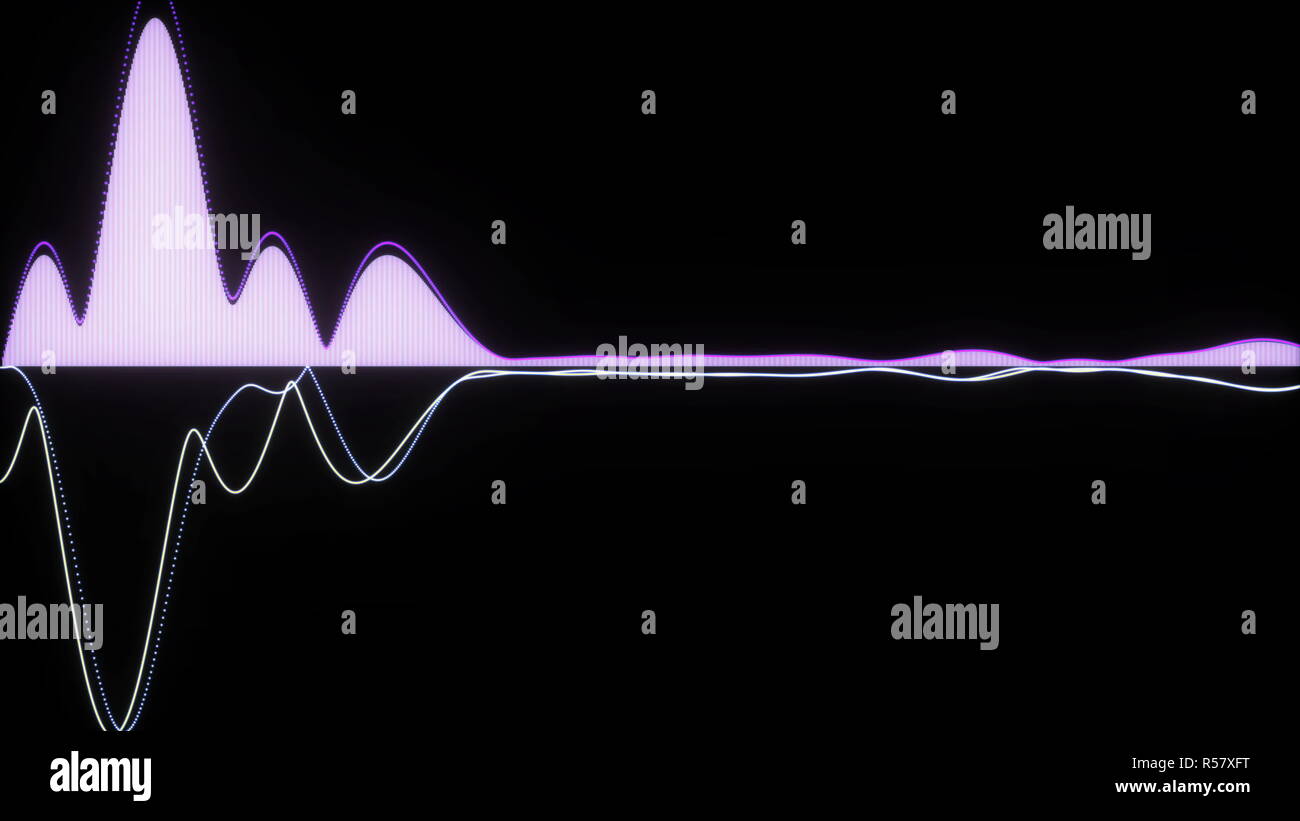 Audio forme d'onda diagrammi di sfondo equalizzatore rendering 3D Foto Stock