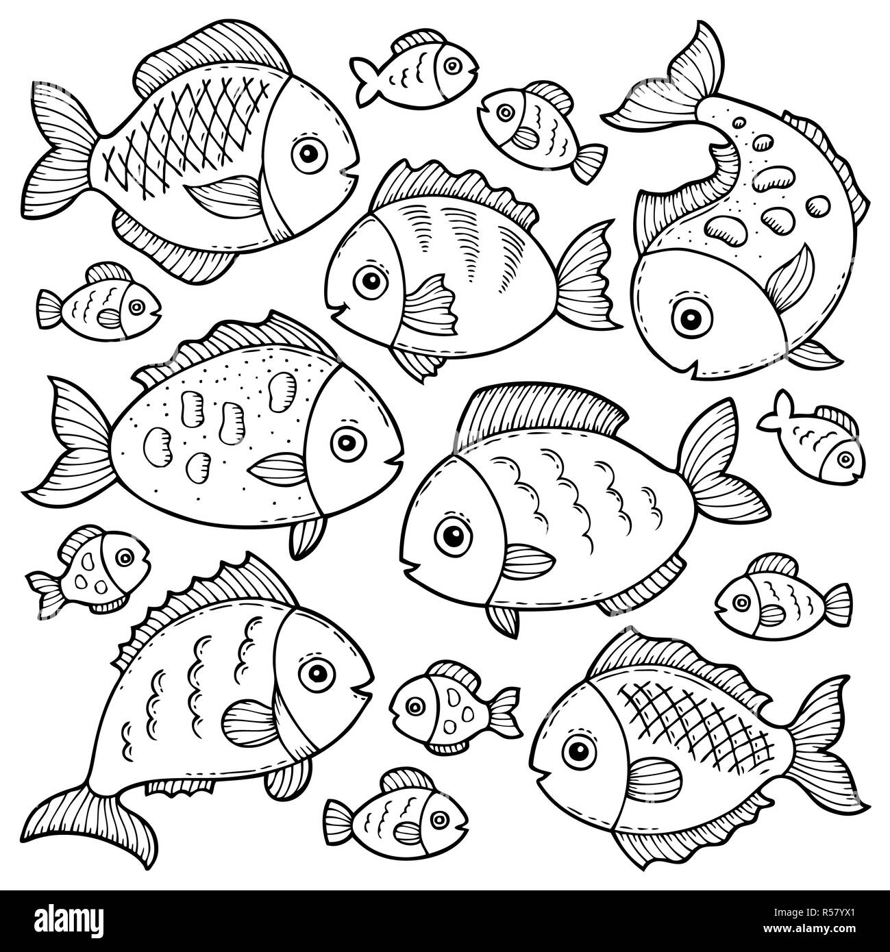 Pesce Disegni Tema immagine 1 Foto Stock