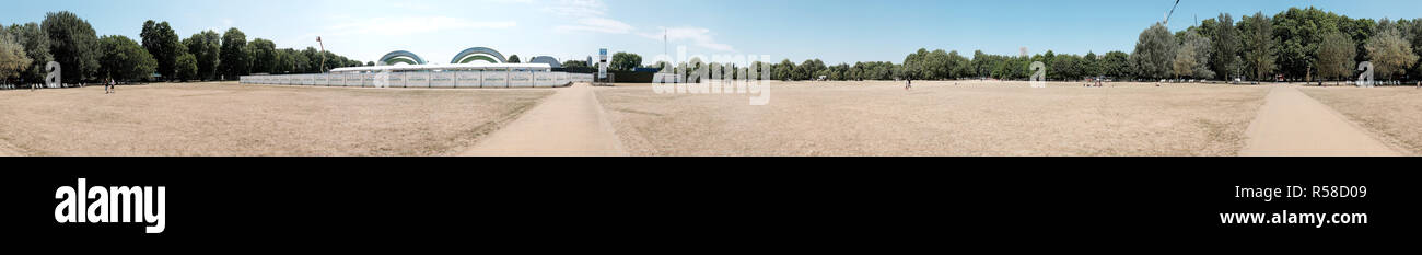 Londra - luglio 3, 2018: 360 gradi di vista panoramica di Hyde Park da Hyde Park Speakers' Corner. Foto Stock